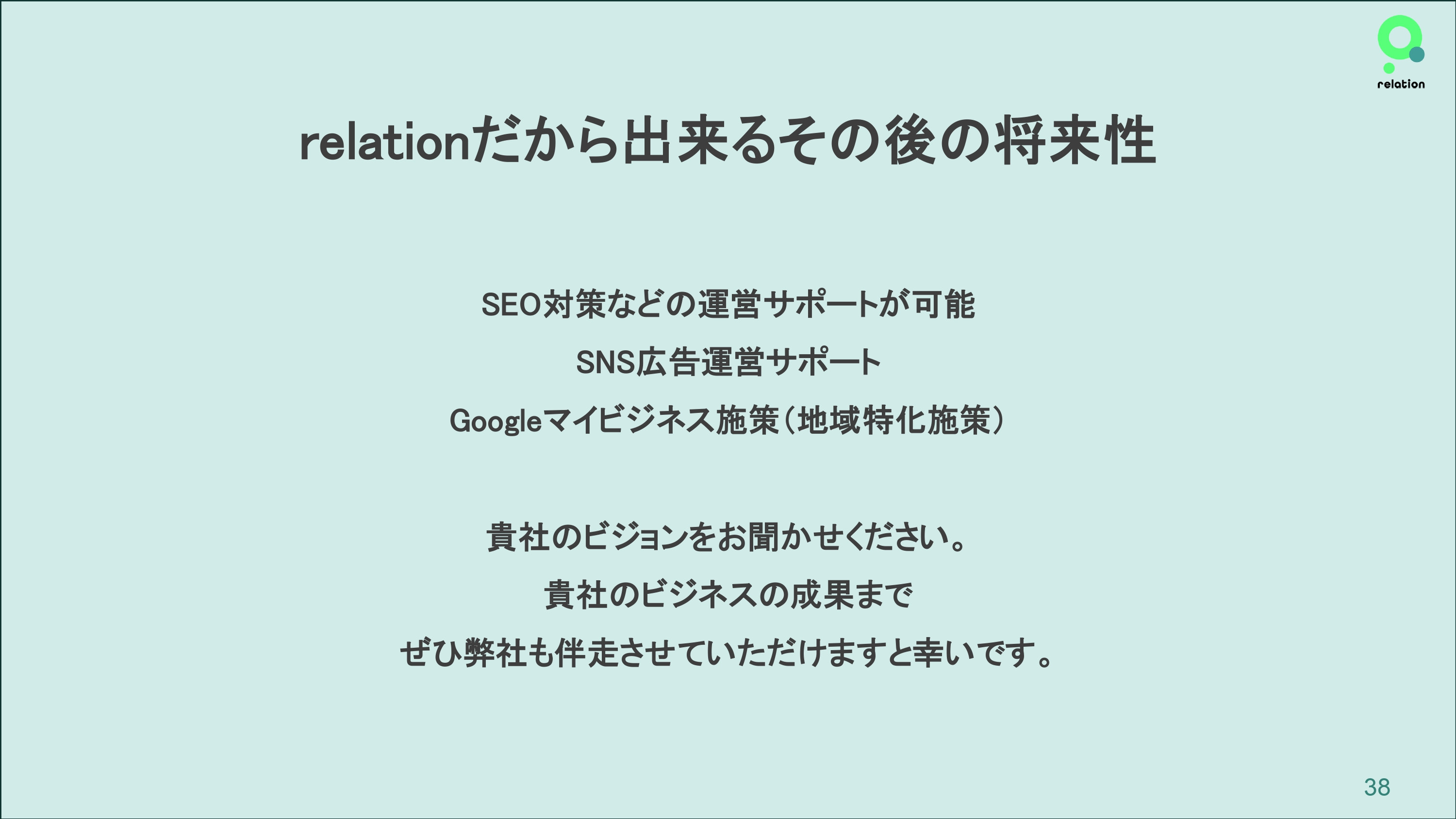 株式会社relation - 運営サポートについて - {(37 + 1)}ページ目