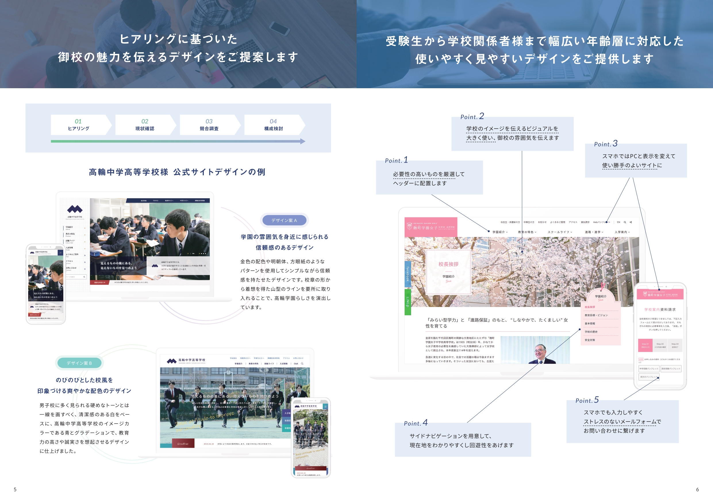 コーディア株式会社 - 学校向け案内 - 企画・制作・運用までワンストップ - - {(3 + 1)}ページ目