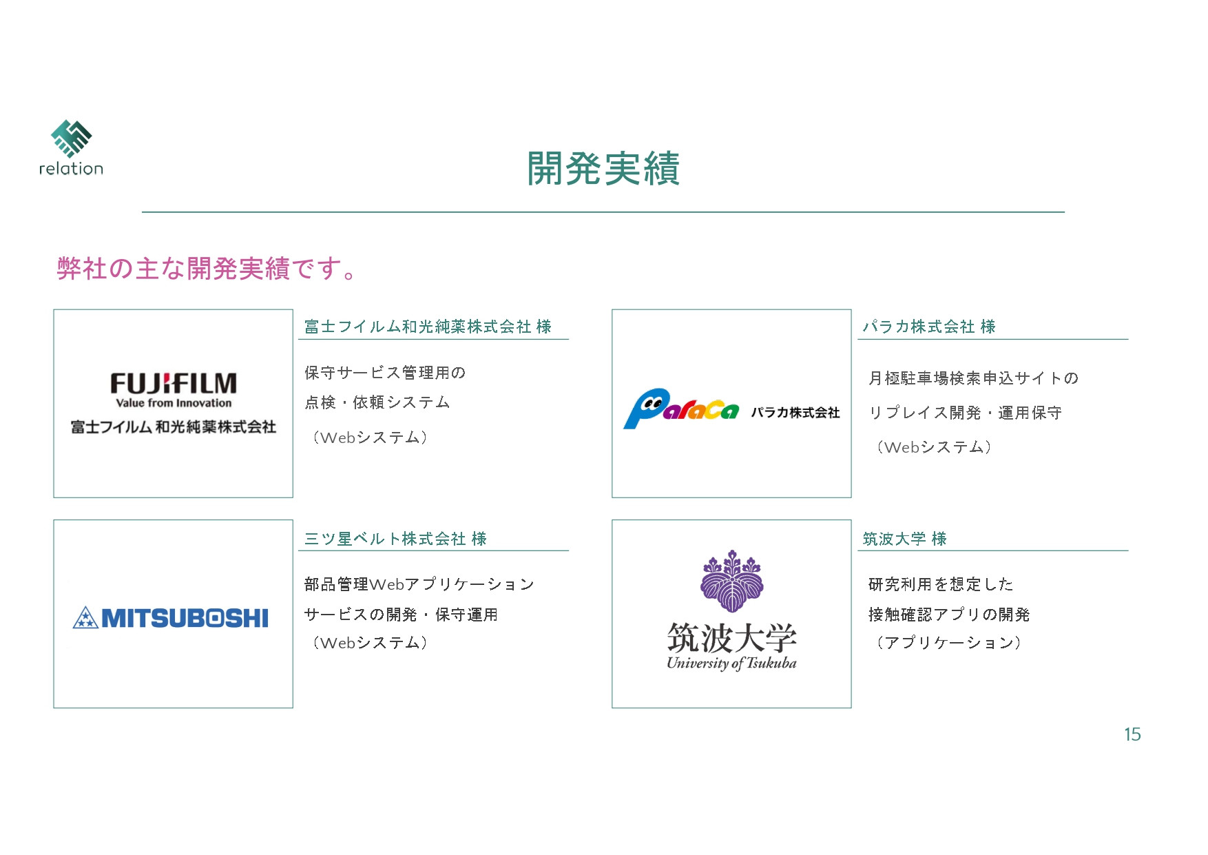 株式会社relation - 会社案内 - {(11 + 1)}ページ目