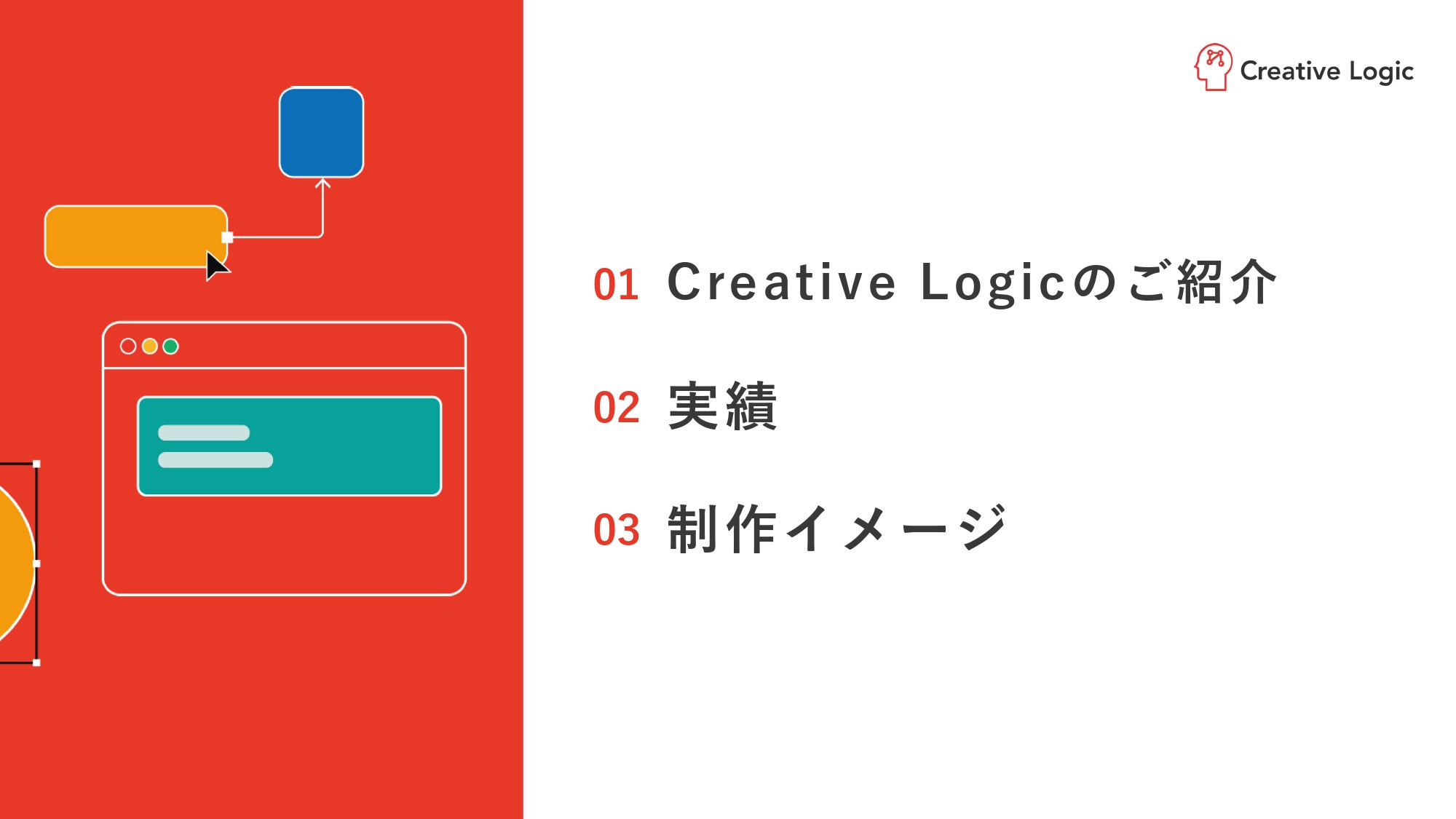 株式会社Creative Logic - 会社紹介資料 - {(1 + 1)}ページ目