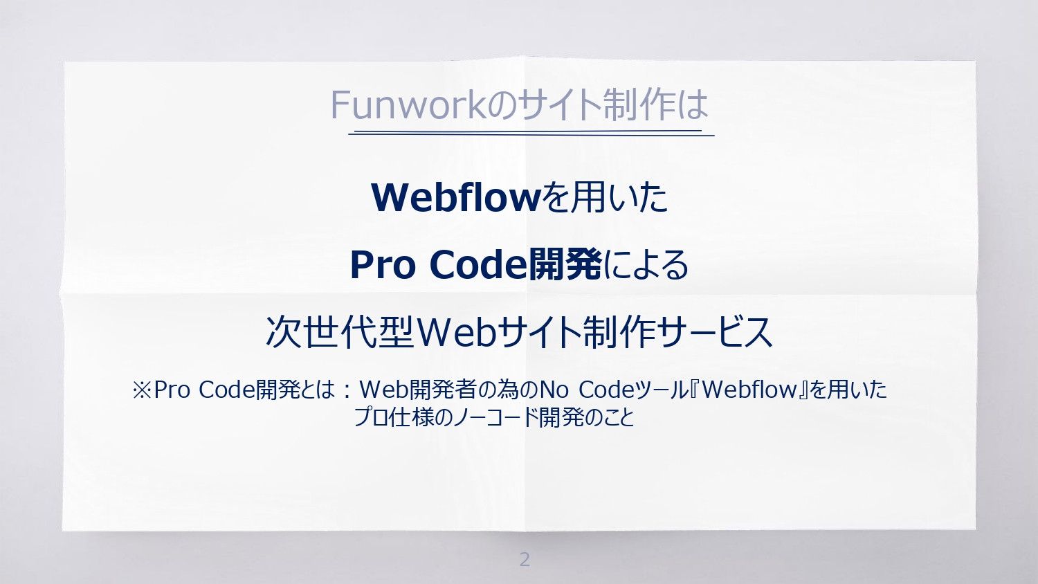 Funwork株式会社 - Funworkサイト制作サービス説明資料 - {(1 + 1)}ページ目