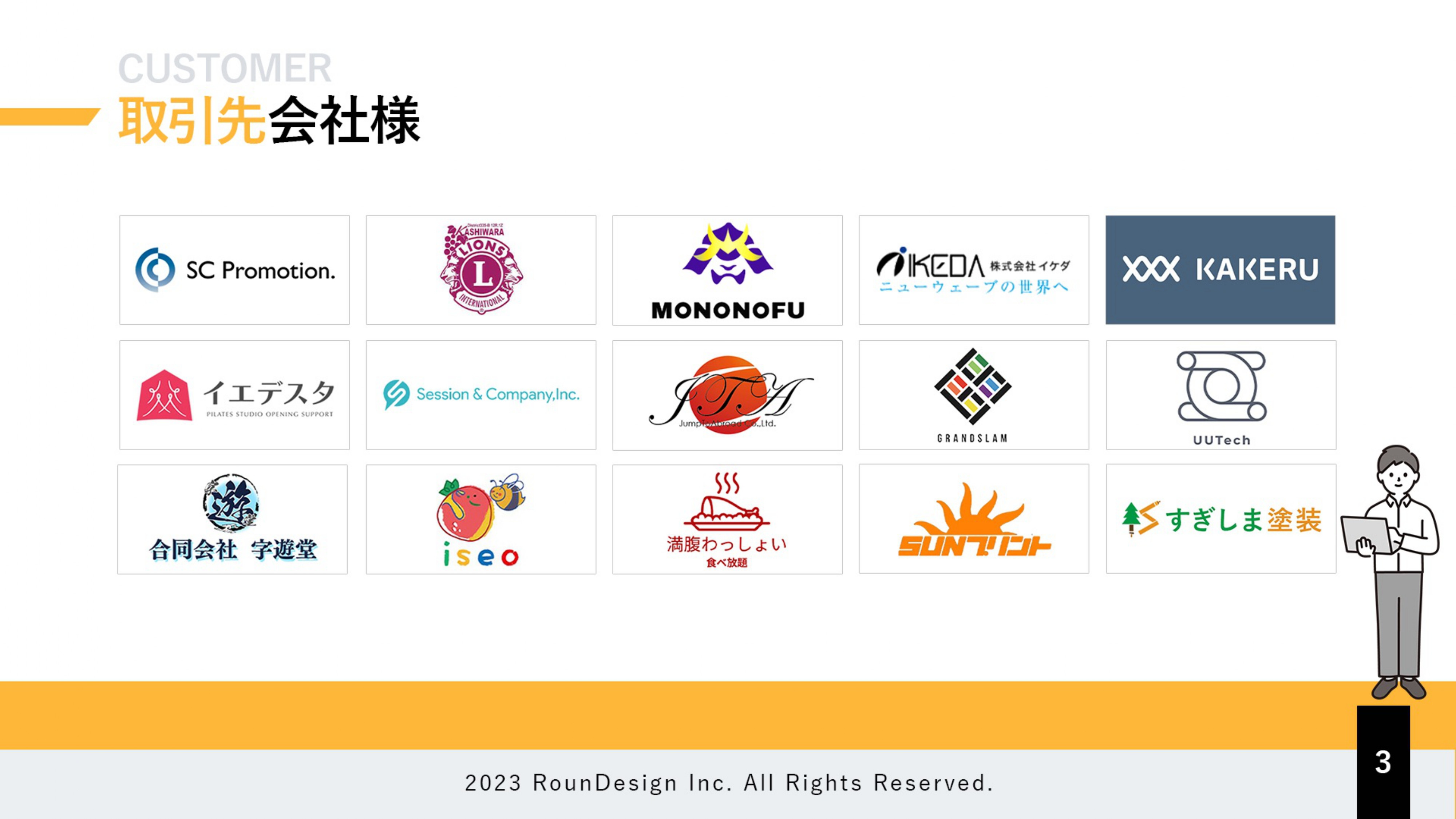 RounDesign - 会社案内 - {(3 + 1)}ページ目