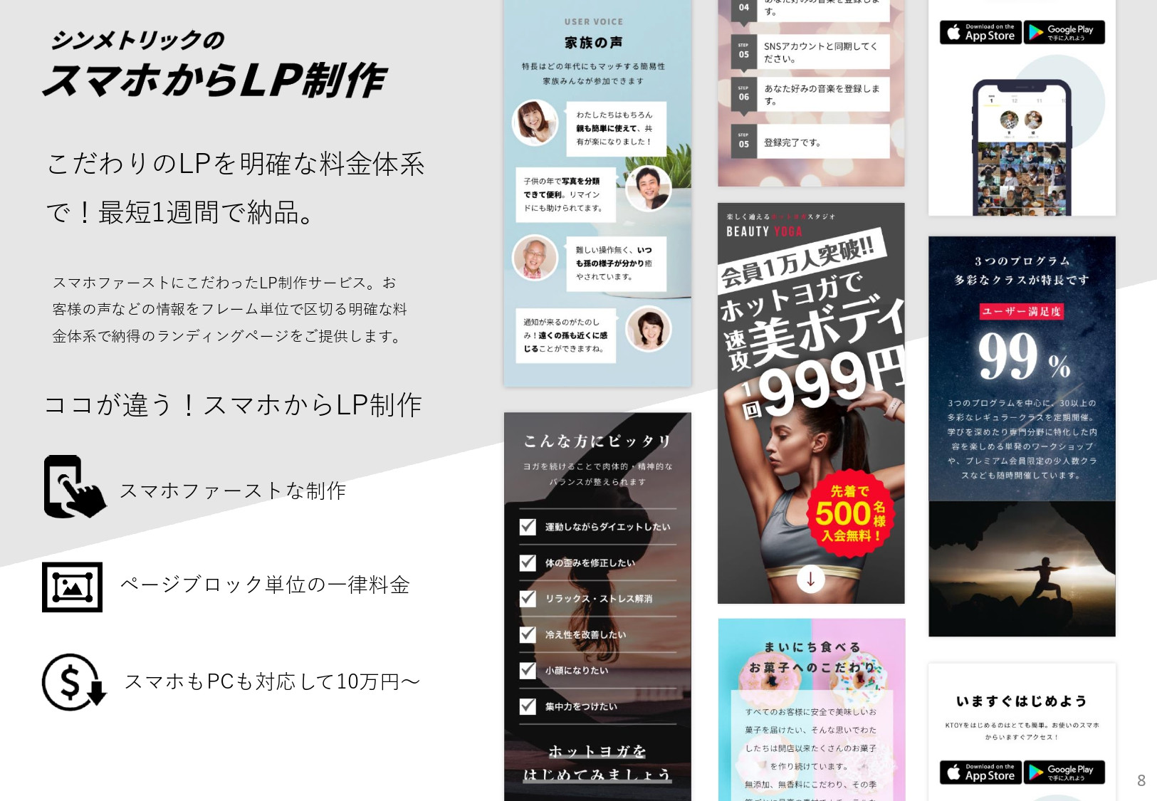 株式会社シンメトリック - サービス紹介資料 - {(3 + 1)}ページ目