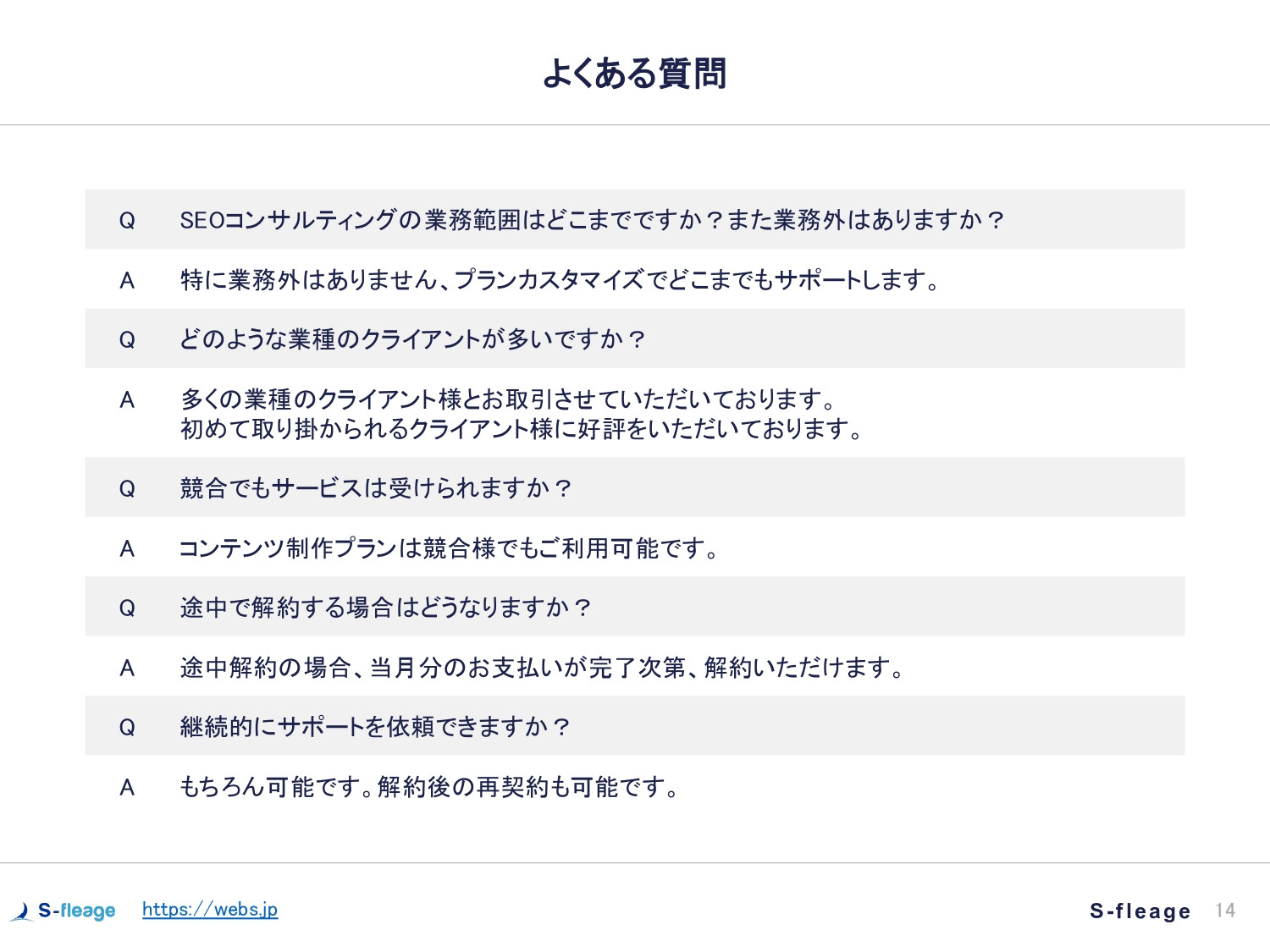 株式会社S-fleage - 株式会社S-fleage資料 - {(14 + 1)}ページ目