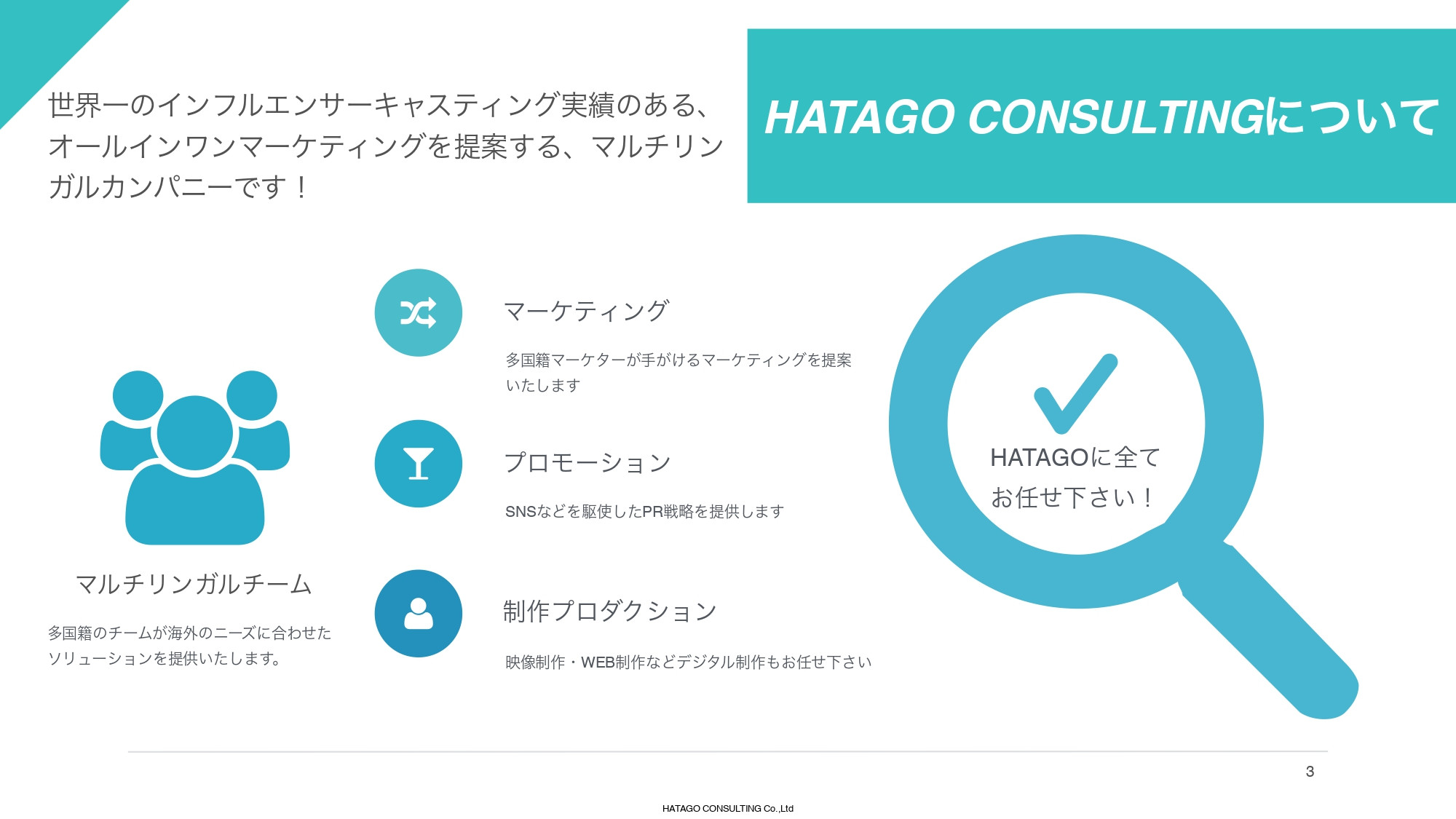 株式会社HATAGO CONSULTING - HATAGO CONSULTING総合資料 - {(2 + 1)}ページ目