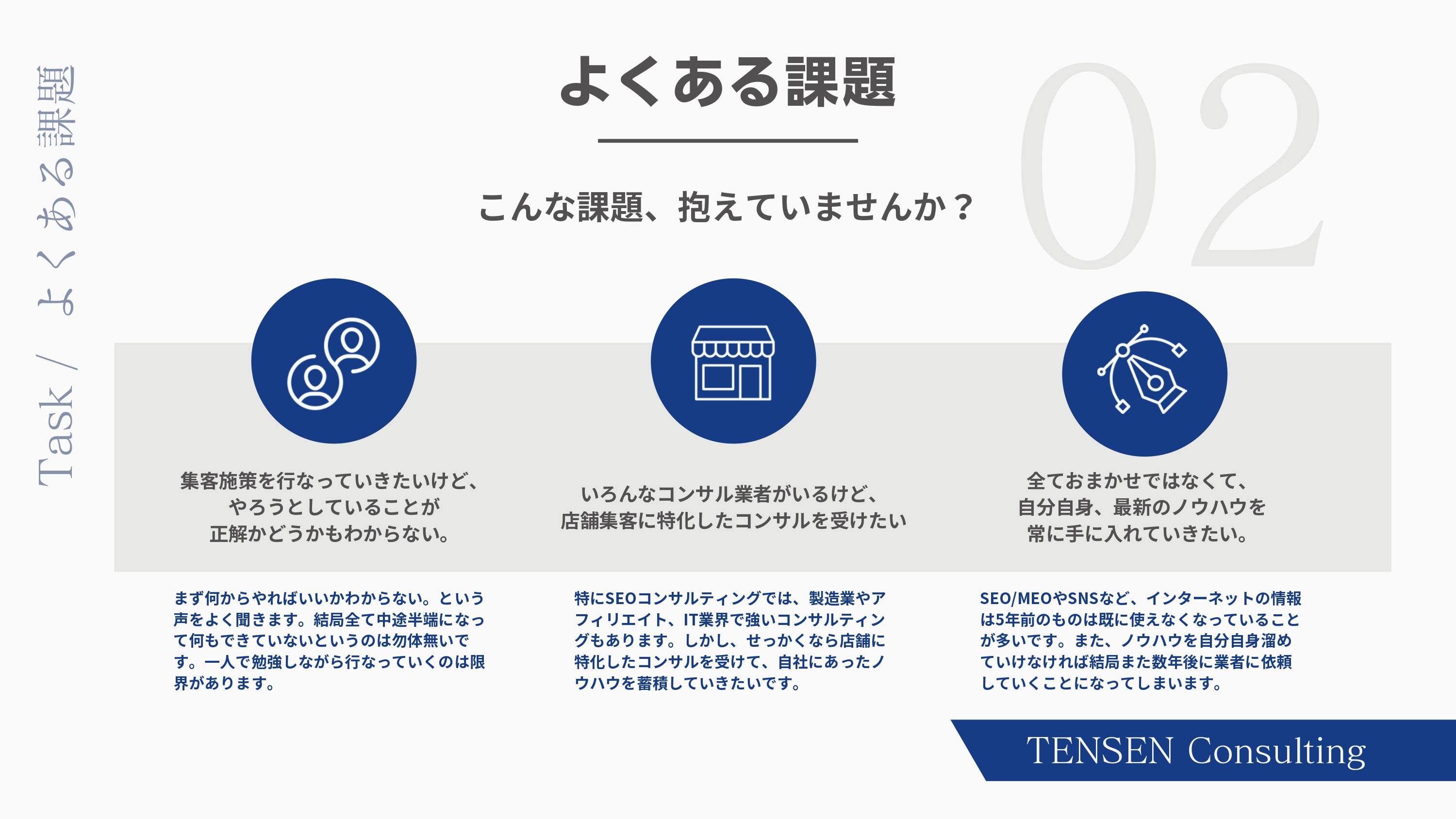 株式会社TENSEN - コンサルティングサービス資料 - {(3 + 1)}ページ目