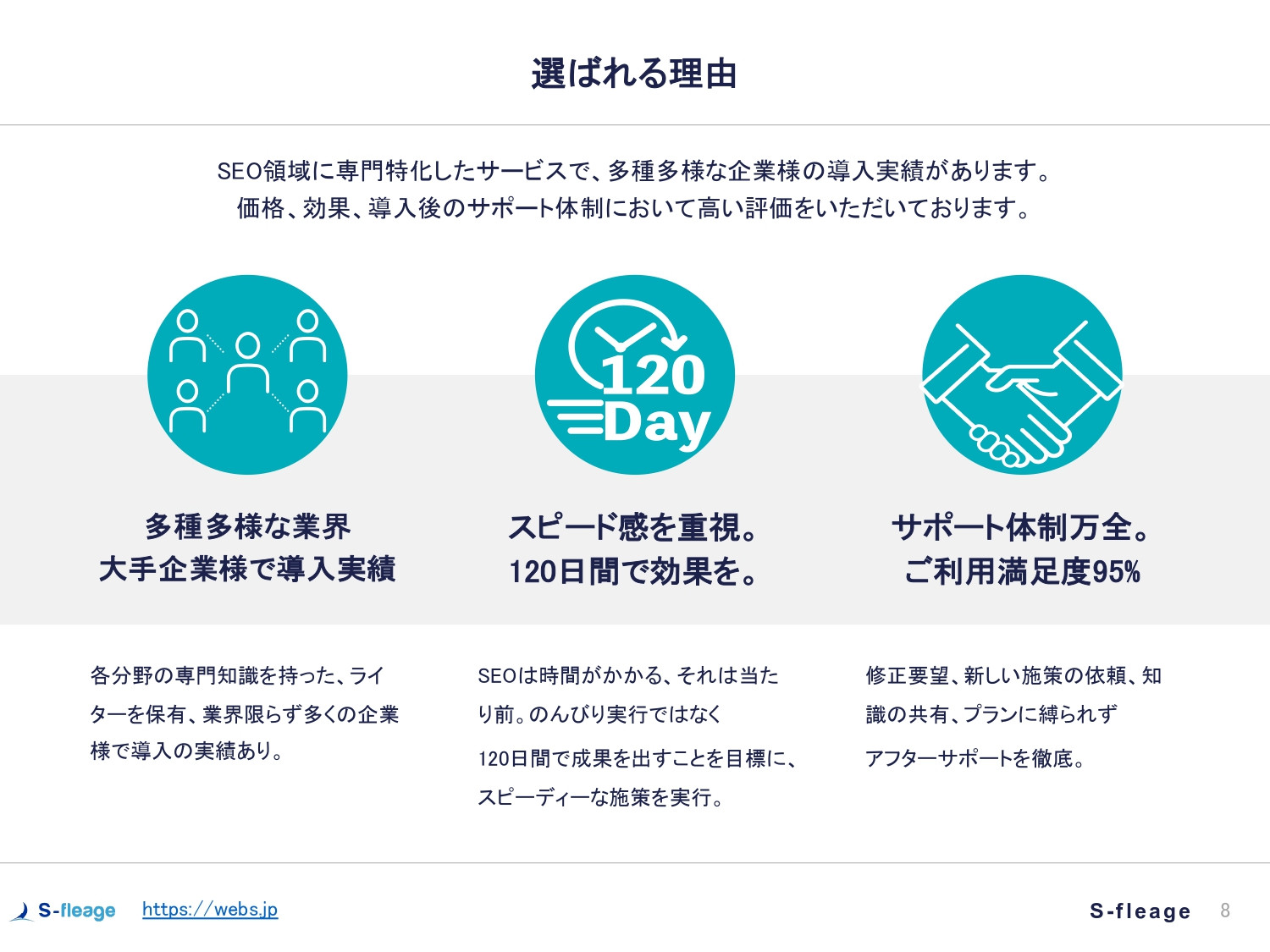 株式会社S-fleage - 株式会社S-fleage資料 - {(8 + 1)}ページ目