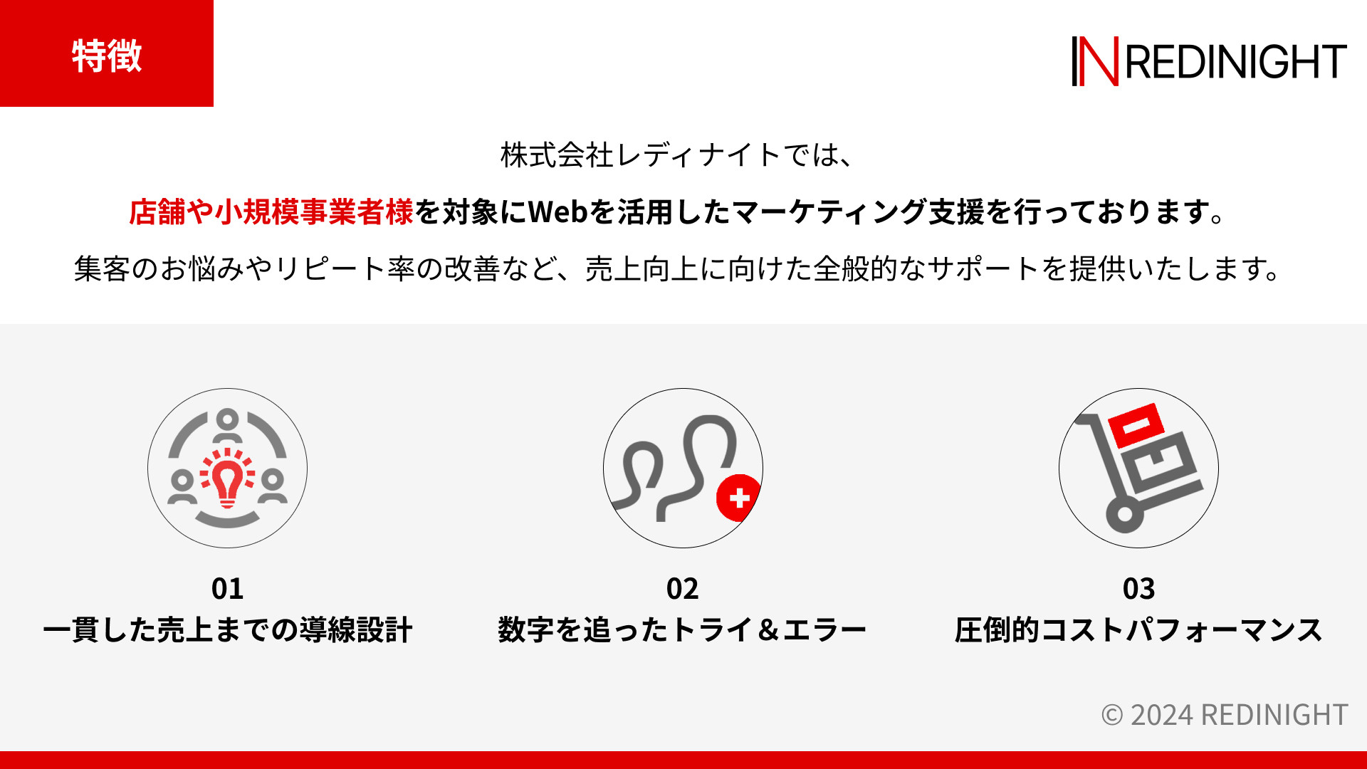 株式会社レディナイト - サービス資料 - {(4 + 1)}ページ目