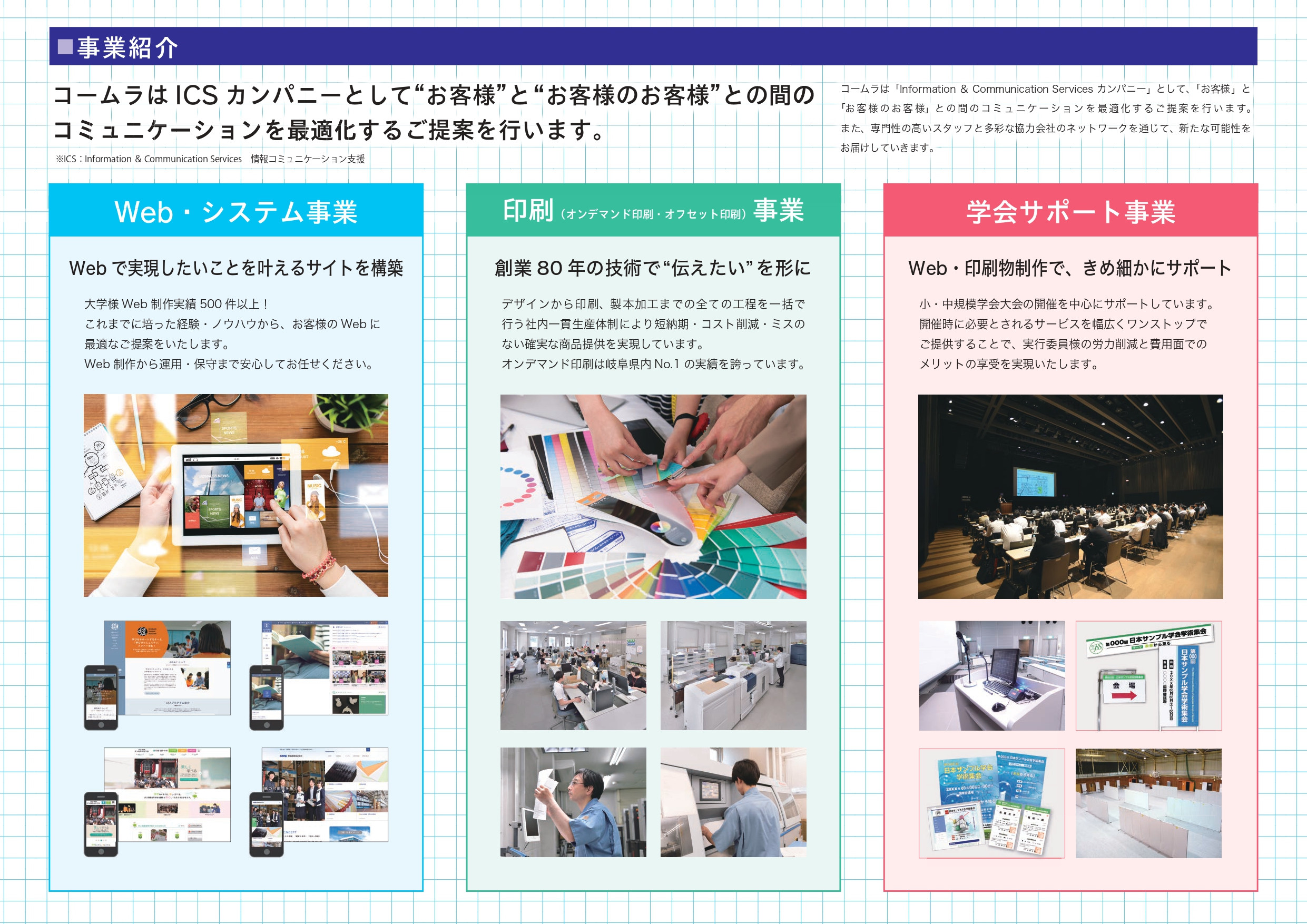 株式会社コームラ - 会社案内 - {(1 + 1)}ページ目
