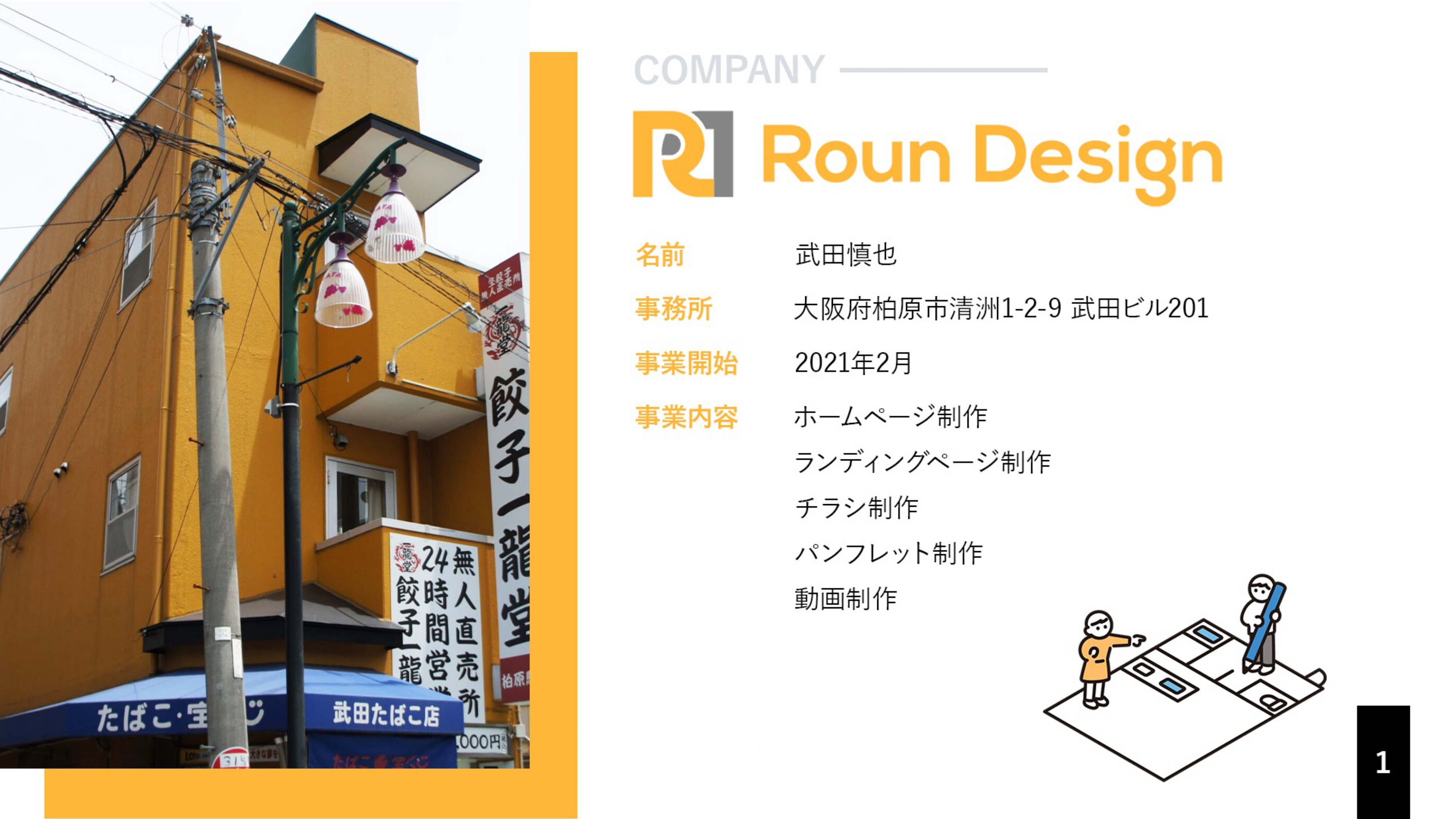 RounDesign - 会社案内 - {(1 + 1)}ページ目