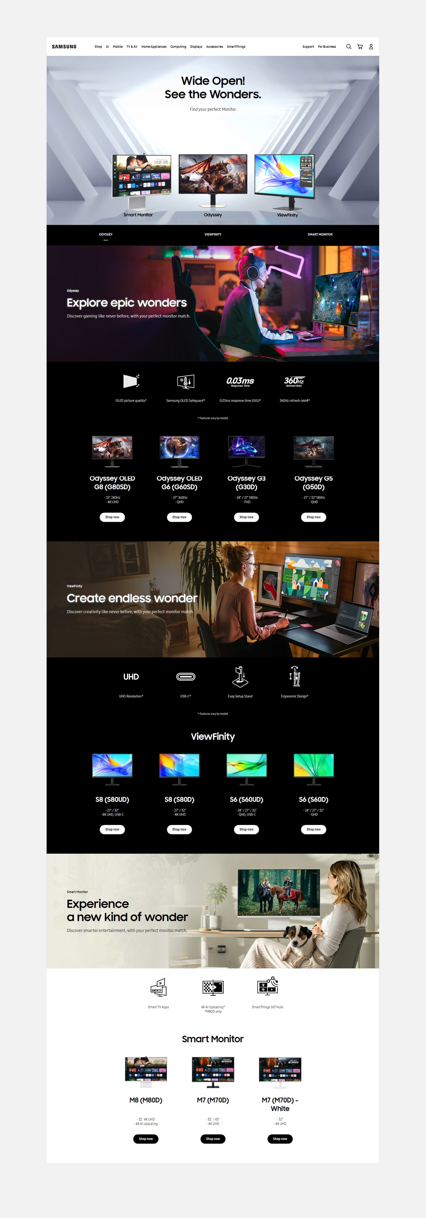 SAMSUNG One Launching Campaignのスクショ(SPトップページ)
