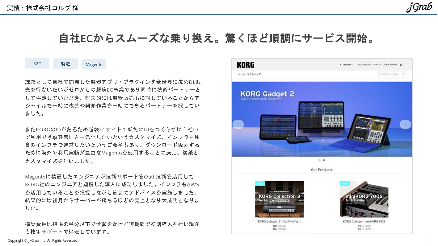 ジェイグラブ株式会社 - 越境EC概要資料 - {(40 + 1)}ページ目