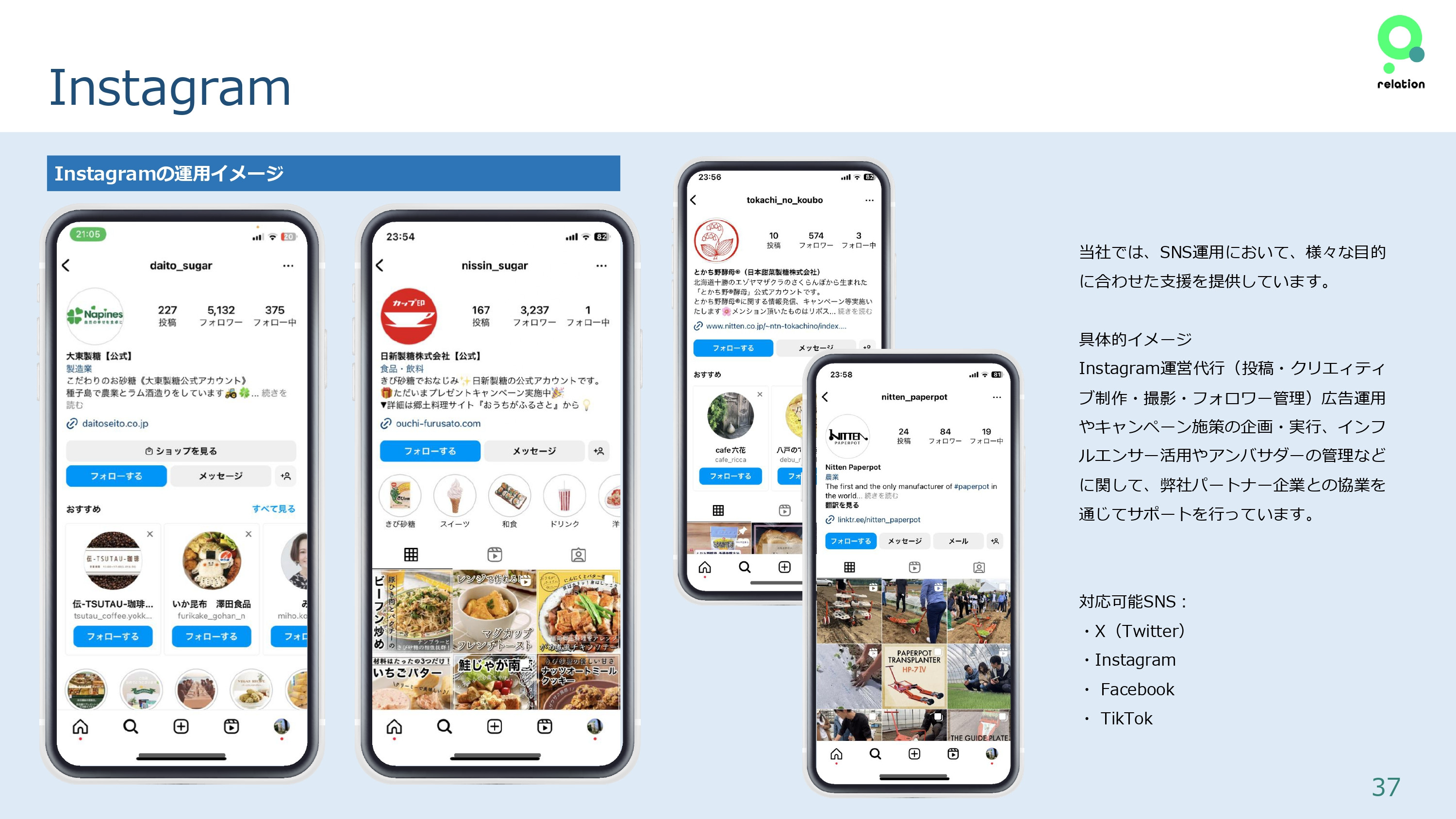 株式会社relation - 運営サポートについて - {(36 + 1)}ページ目