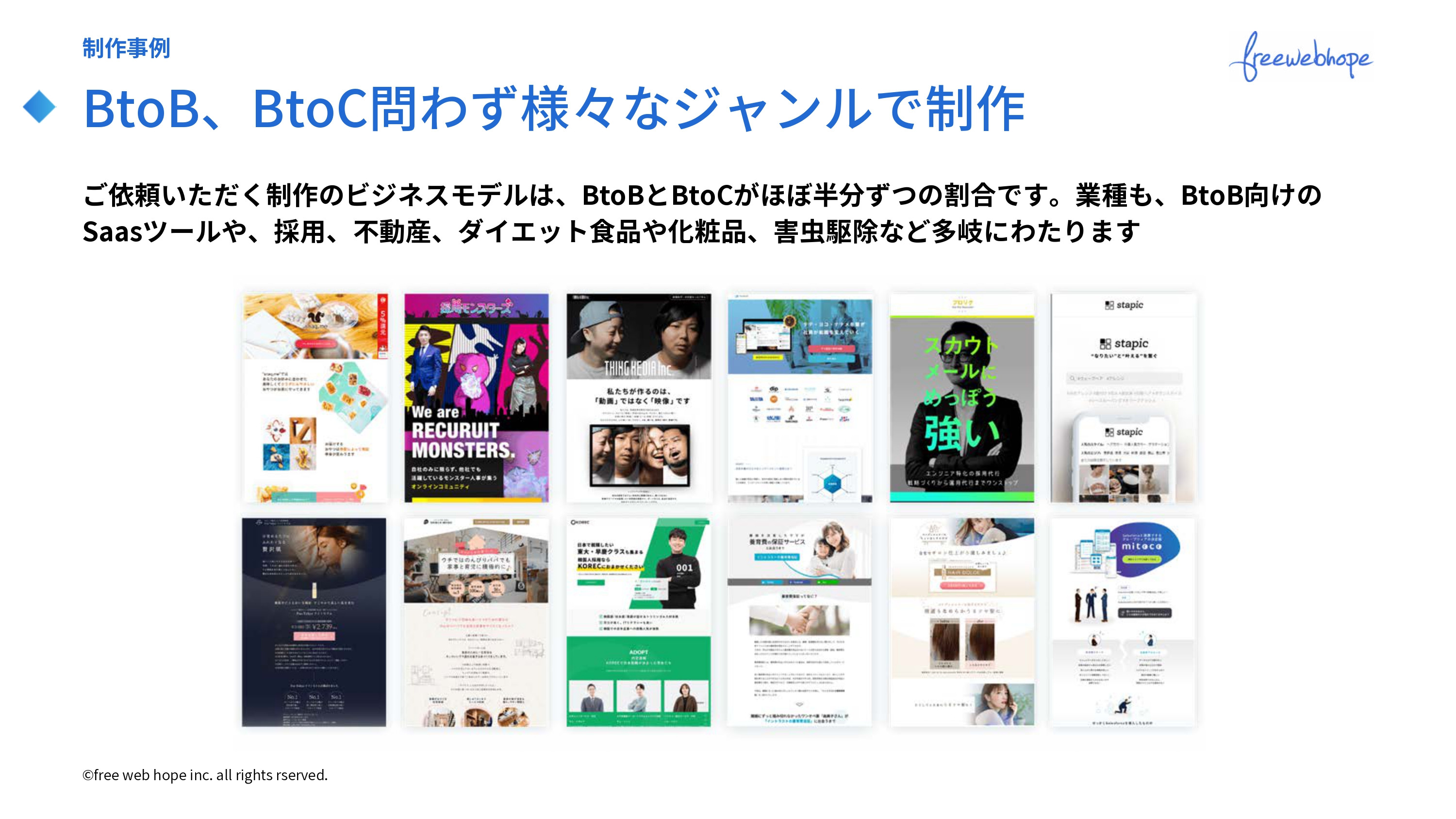 株式会社free web hope - ランディングページ制作資料 - {(12 + 1)}ページ目