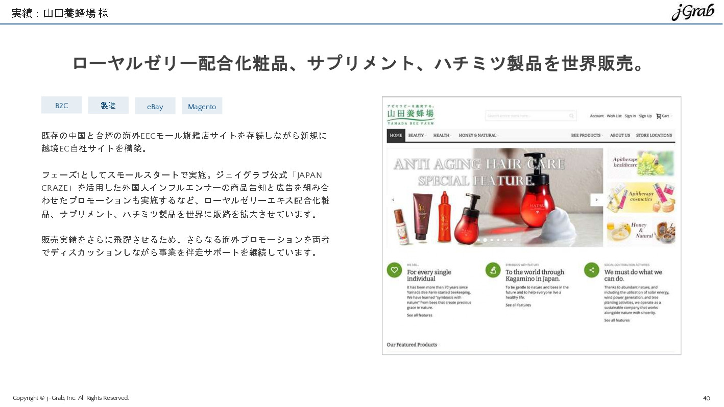 ジェイグラブ株式会社 - 越境EC概要資料 - {(39 + 1)}ページ目