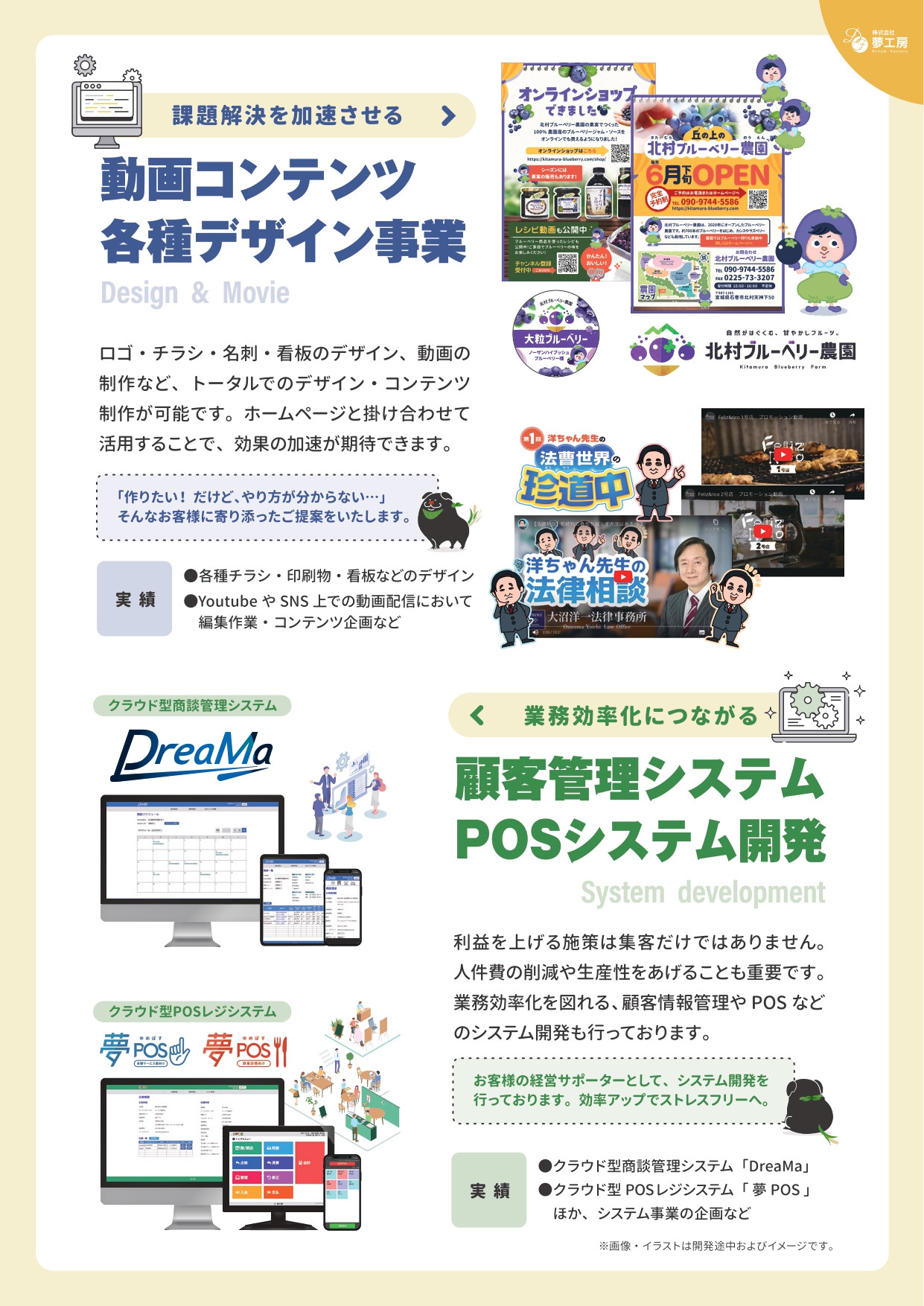 株式会社 夢工房 - 夢工房会社案内 - {(2 + 1)}ページ目