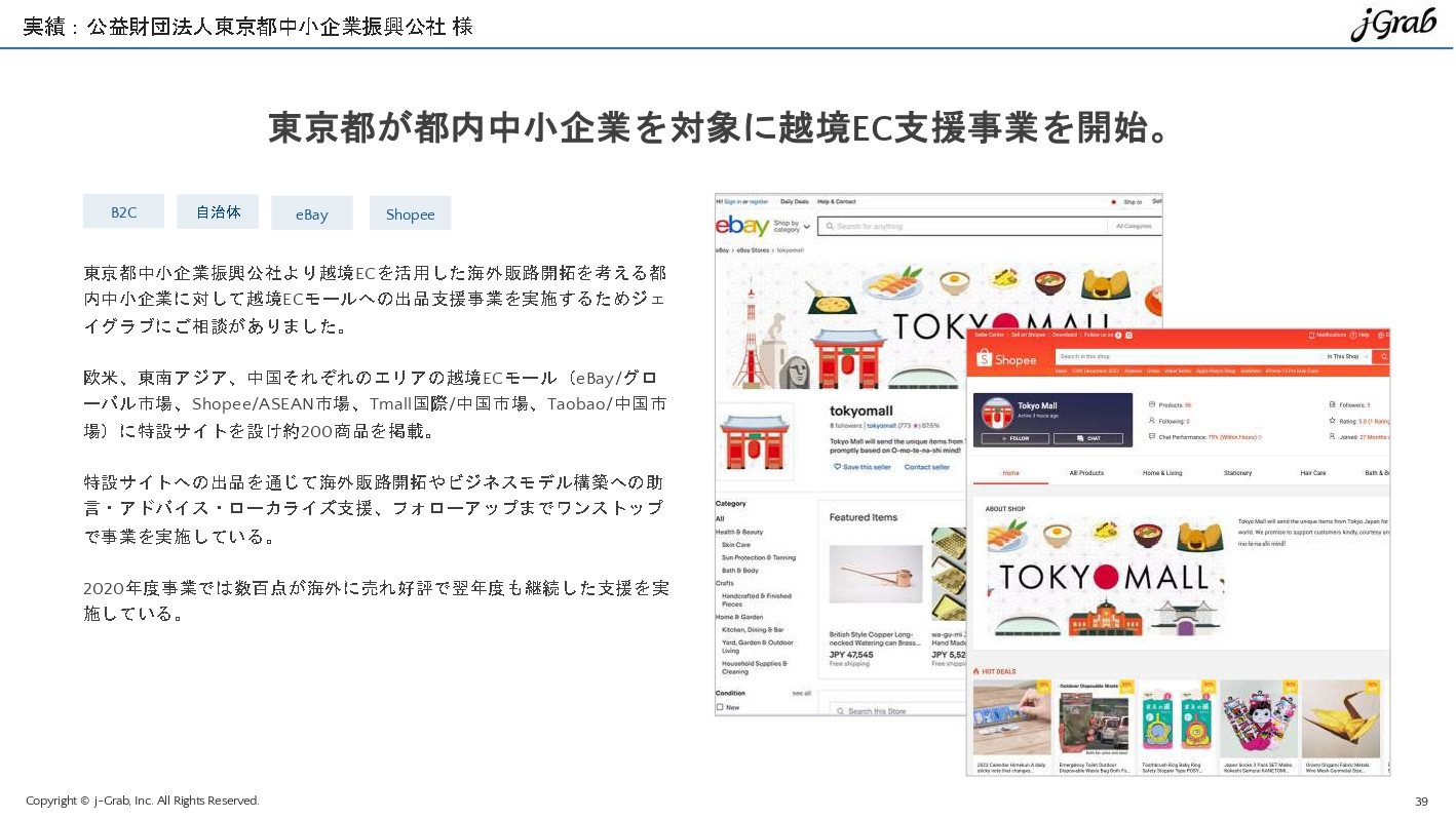 ジェイグラブ株式会社 - 越境EC概要資料 - {(38 + 1)}ページ目