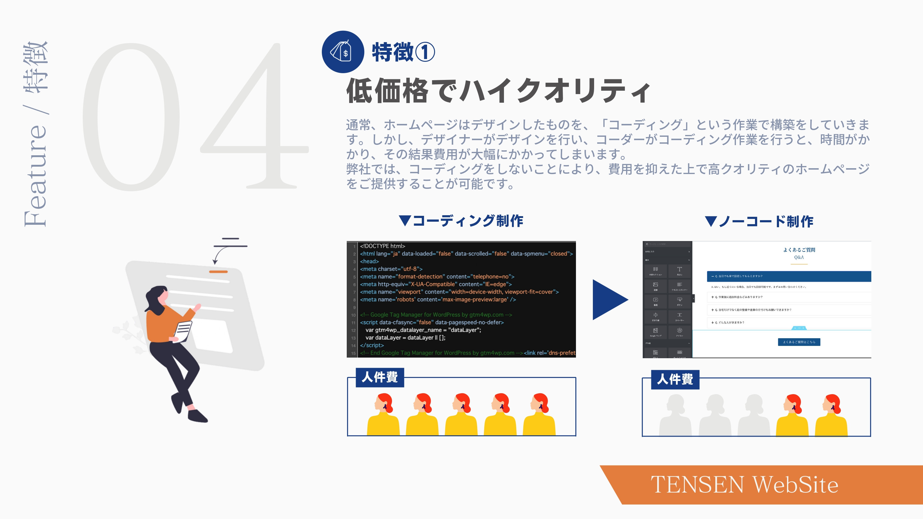 株式会社TENSEN - HP制作サービス資料 - {(5 + 1)}ページ目