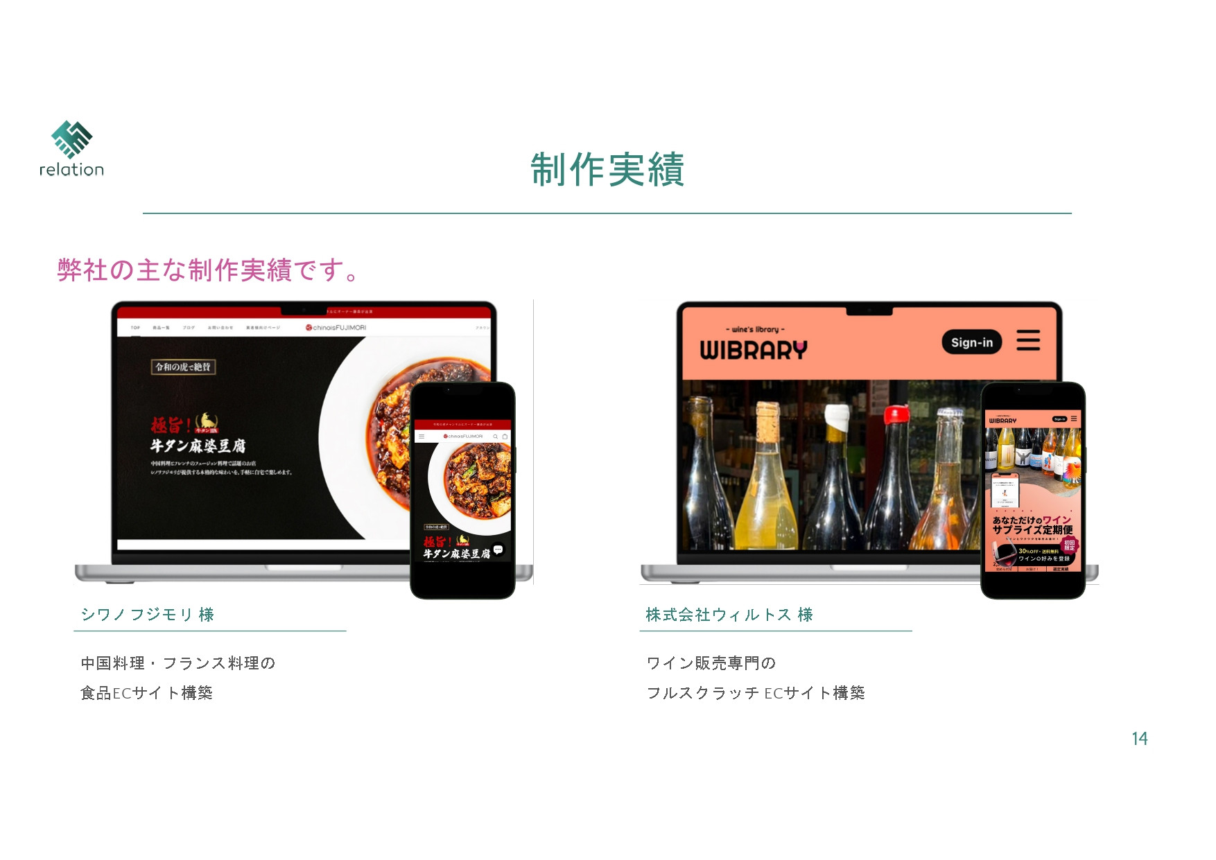 株式会社relation - 会社案内 - {(10 + 1)}ページ目