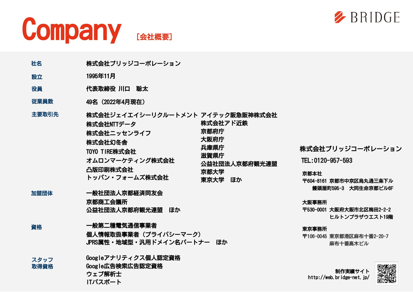 株式会社ブリッジコーポレーション - 会社案内 - {(2 + 1)}ページ目
