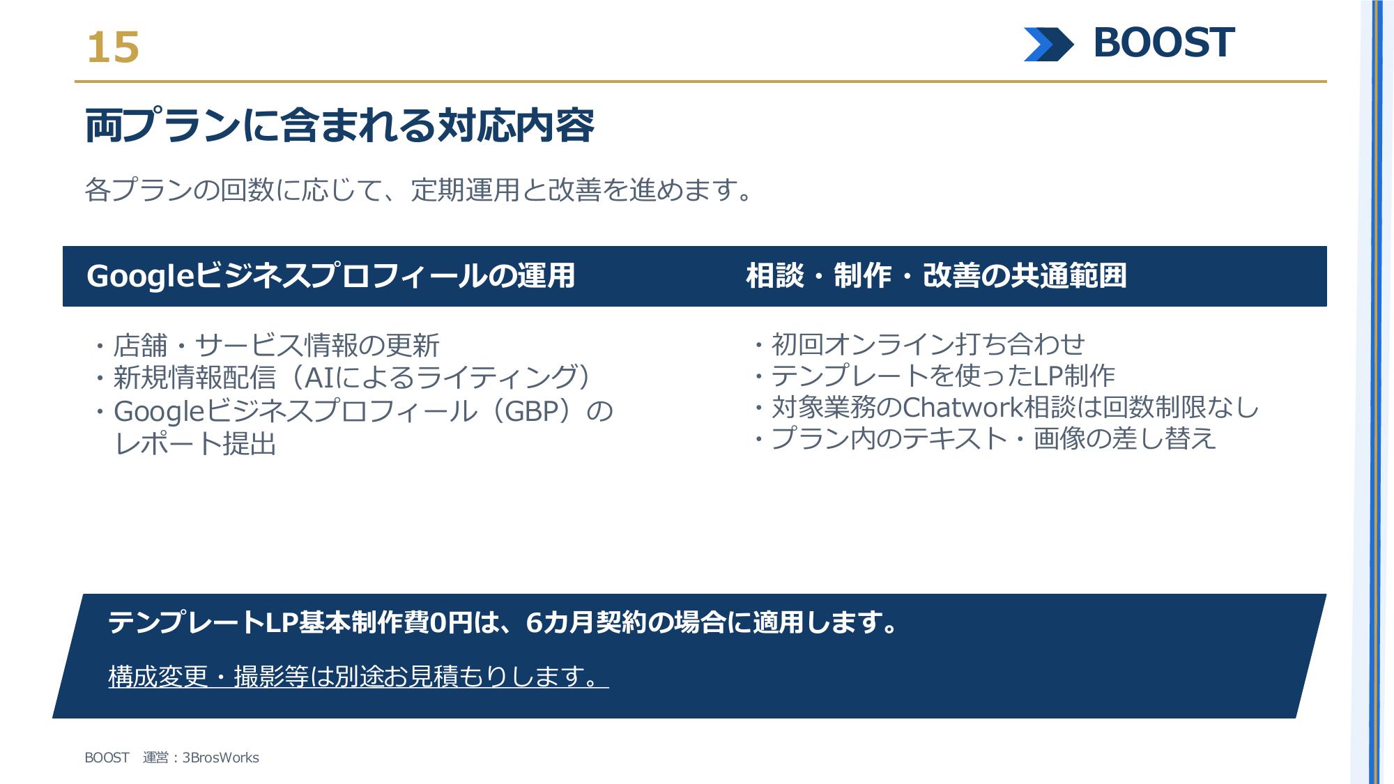 株式会社3Bros.works - BOOST サービス資料 - {(14 + 1)}ページ目