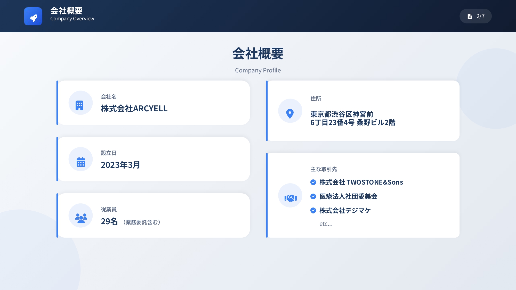 株式会社ARCYELL - 会社案内 - {(1 + 1)}ページ目