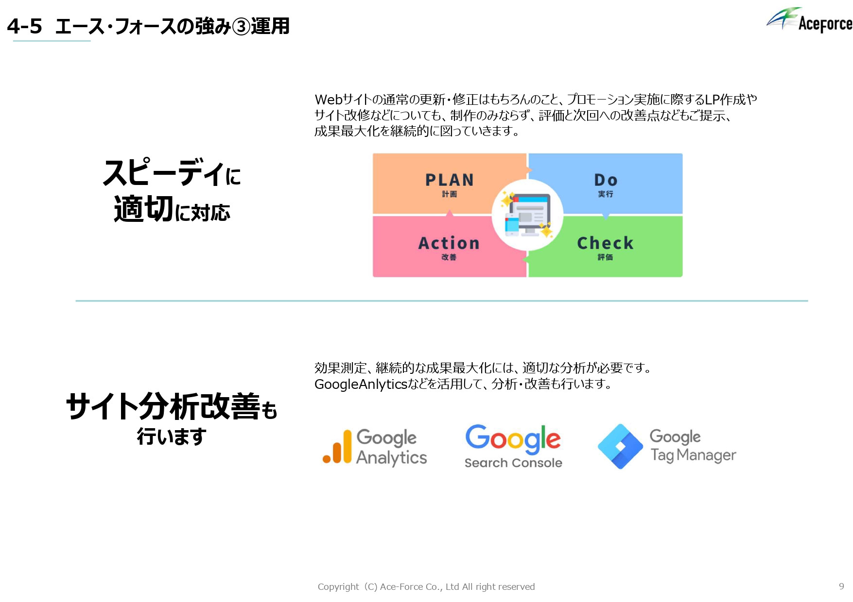 株式会社エース・フォース - 会社概要 - {(8 + 1)}ページ目