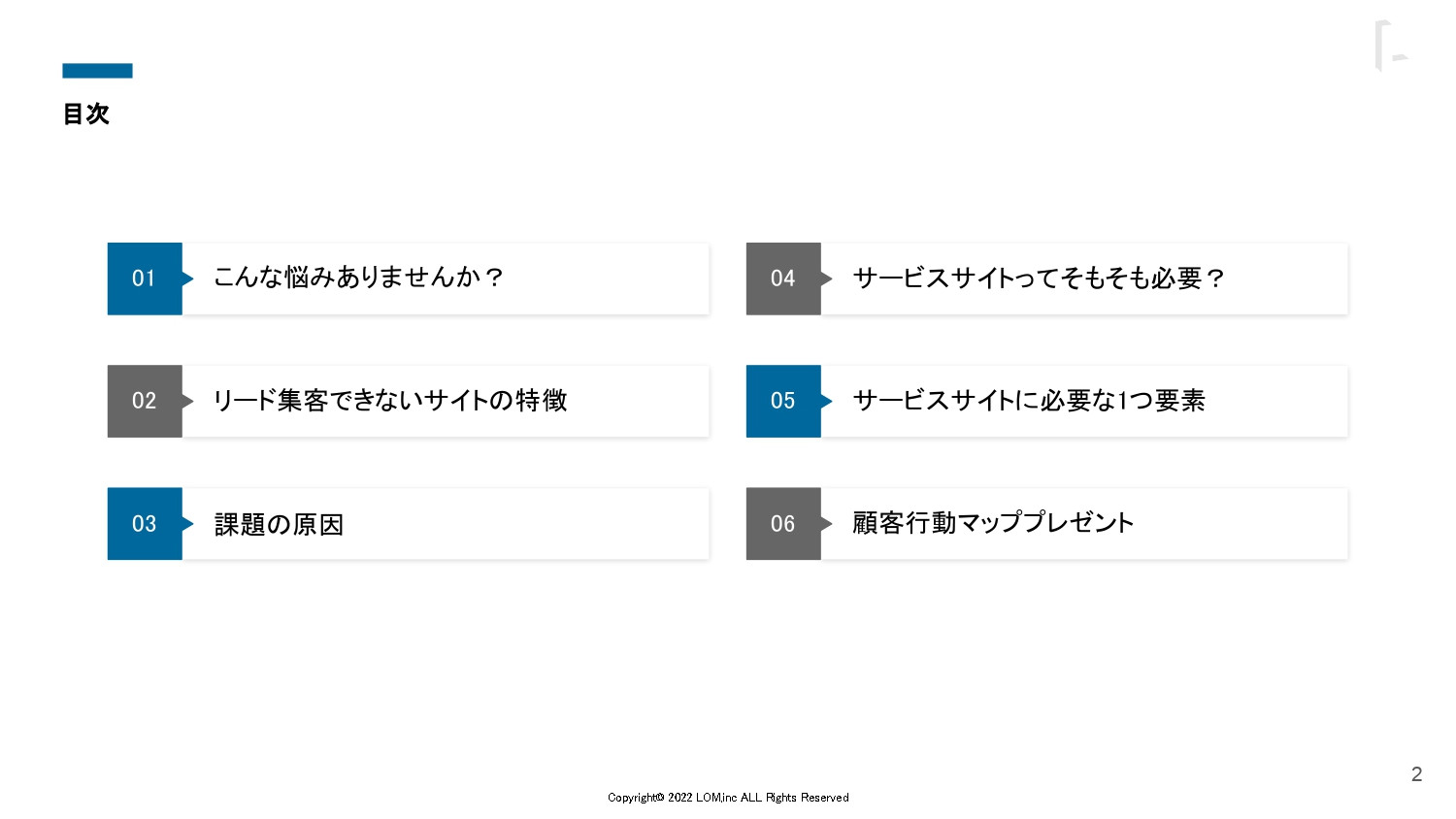 株式会社LOM - リードを増やすサービスサイト - {(1 + 1)}ページ目