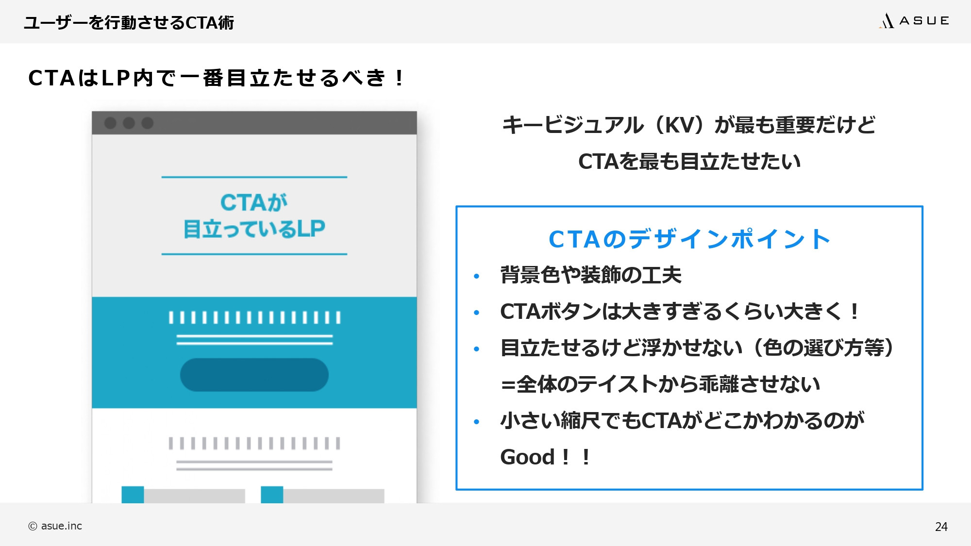ASUE株式会社 - ランディングページ制作のポイント - {(23 + 1)}ページ目