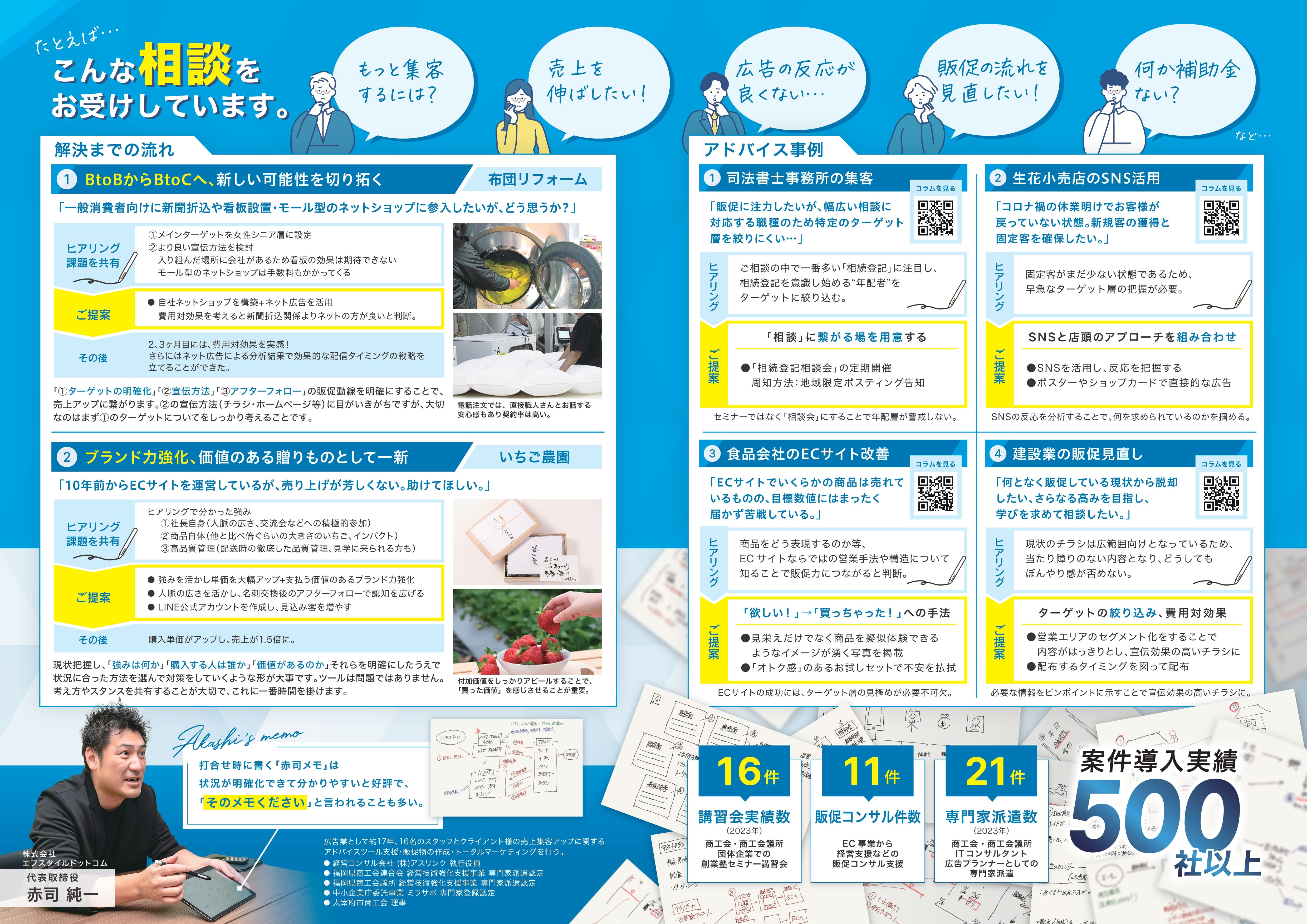 株式会社エフスタイルドットコム - 販促相談事例集 - {(1 + 1)}ページ目