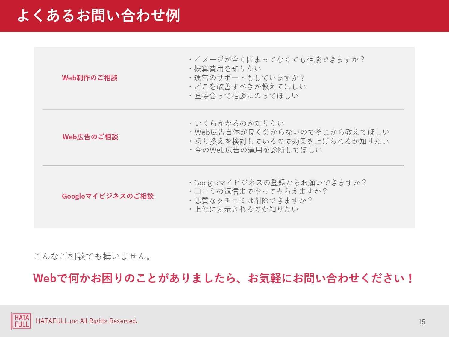 株式会社ハタフル - 株式会社ハタフル会社案内 - {(14 + 1)}ページ目