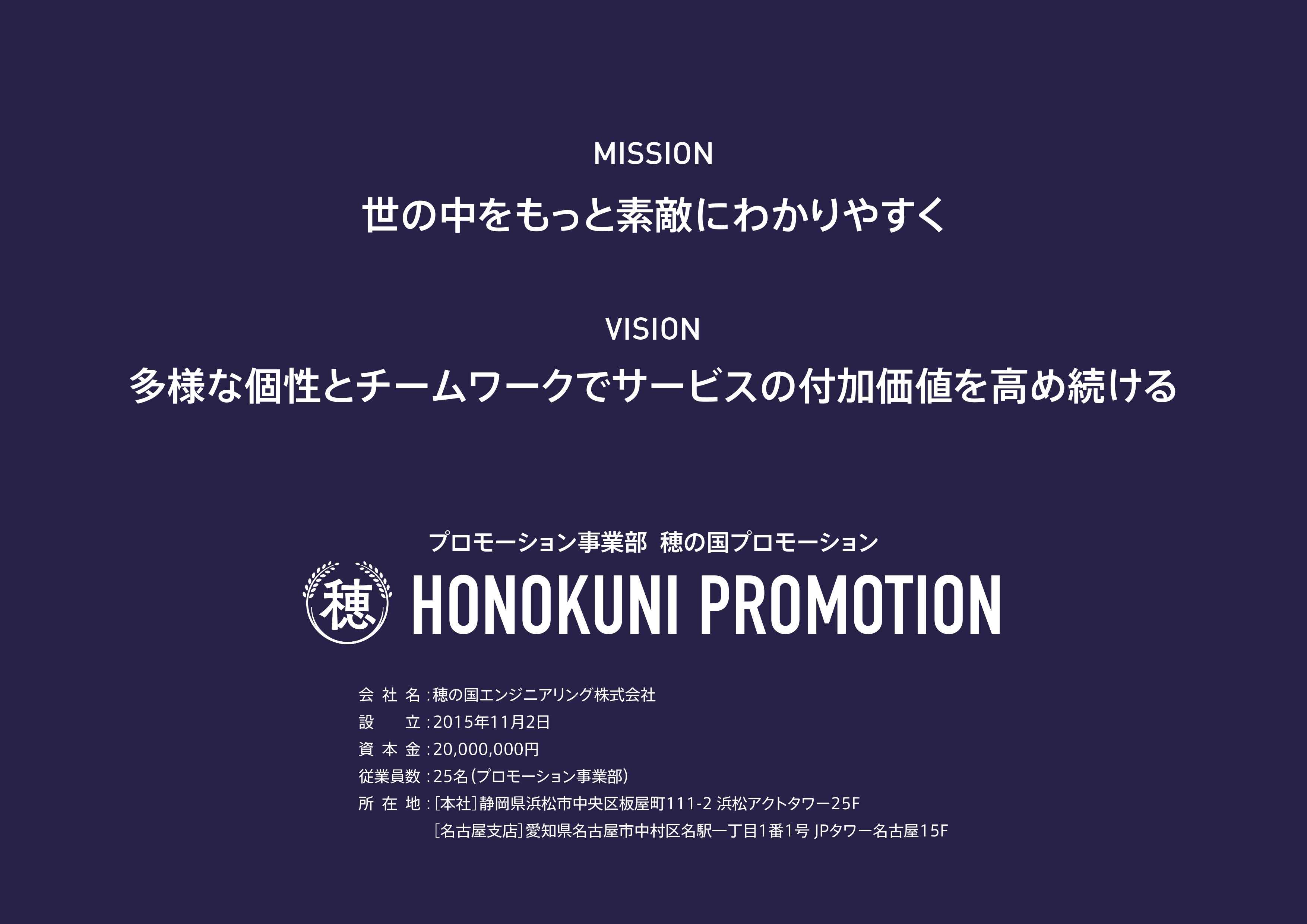 穂の国エンジニアリング株式会社 - 穂の国プロモーションサービス紹介資料 - {(1 + 1)}ページ目