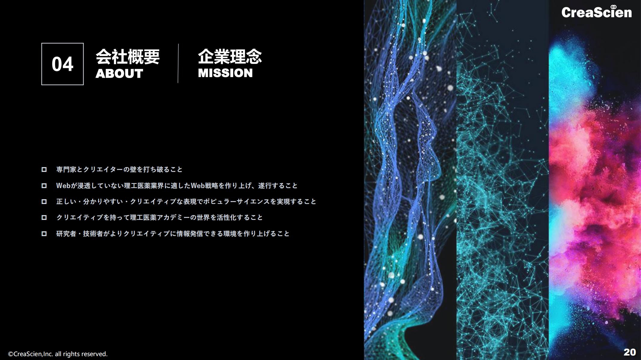 株式会社クリエイサイエン - 会社案内 - {(19 + 1)}ページ目