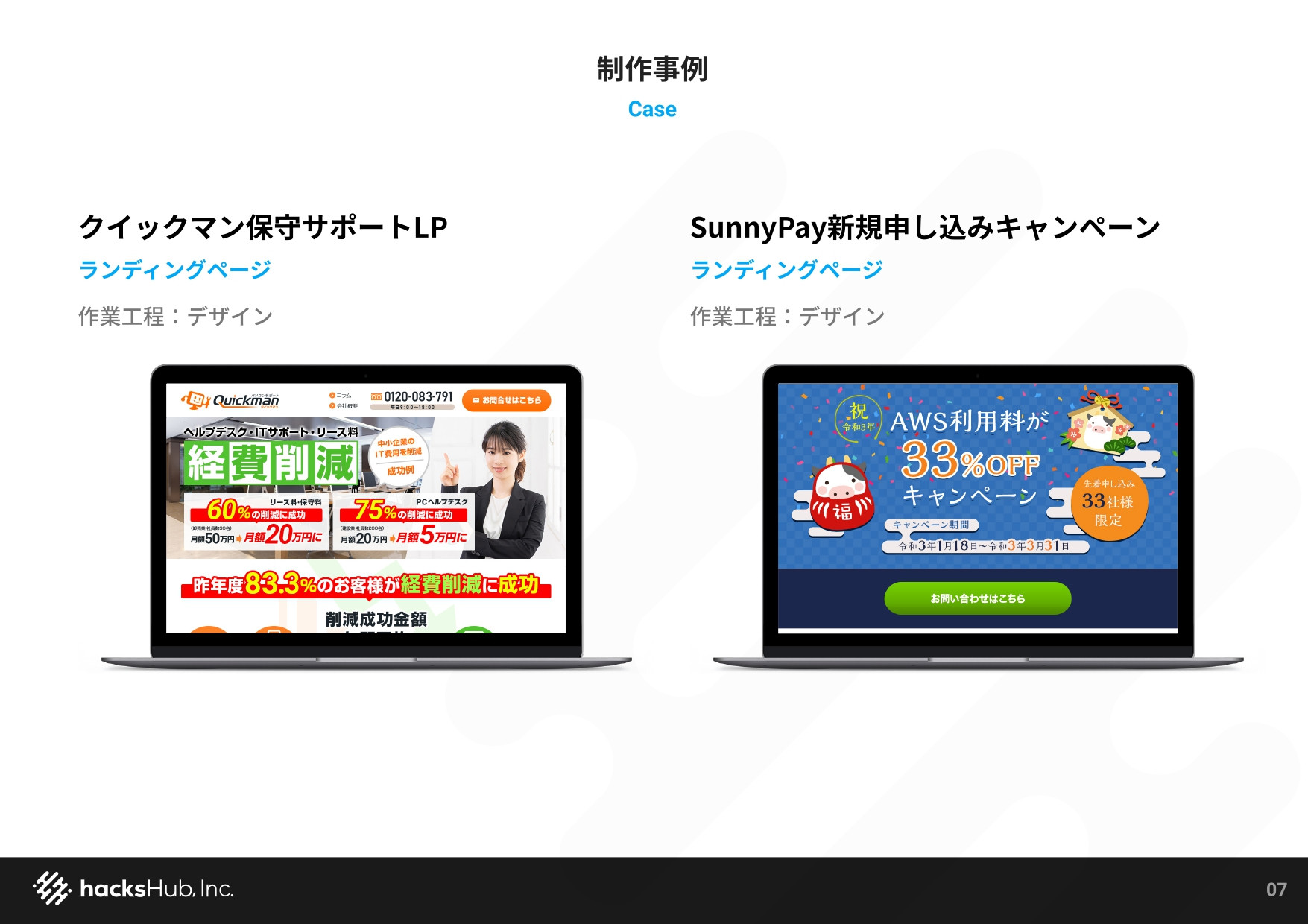 ハックスハブ株式会社 - hacksHub株式会社の資料 - {(7 + 1)}ページ目