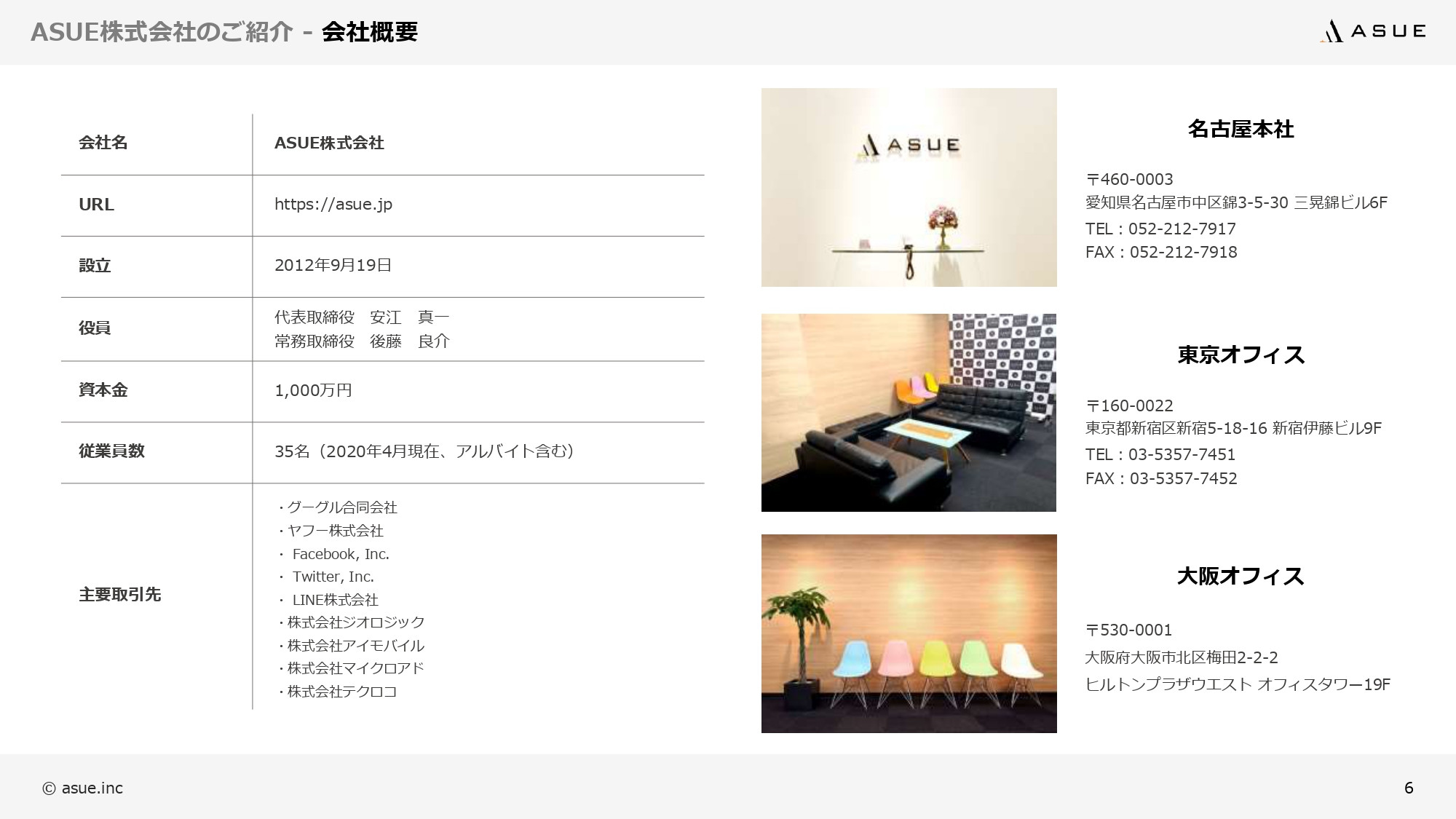 ASUE株式会社 - 会社概要&サービス紹介資料 - {(4 + 1)}ページ目