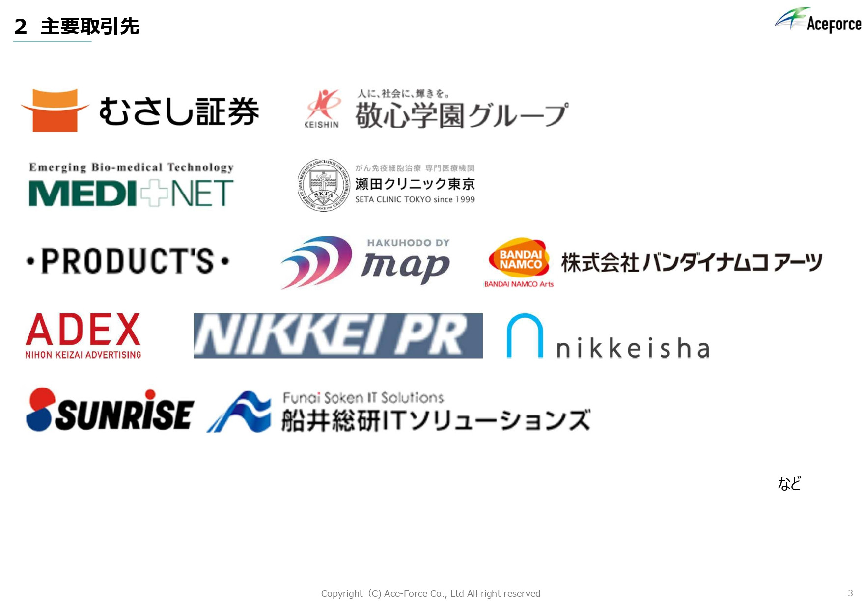 株式会社エース・フォース - 会社概要 - {(2 + 1)}ページ目