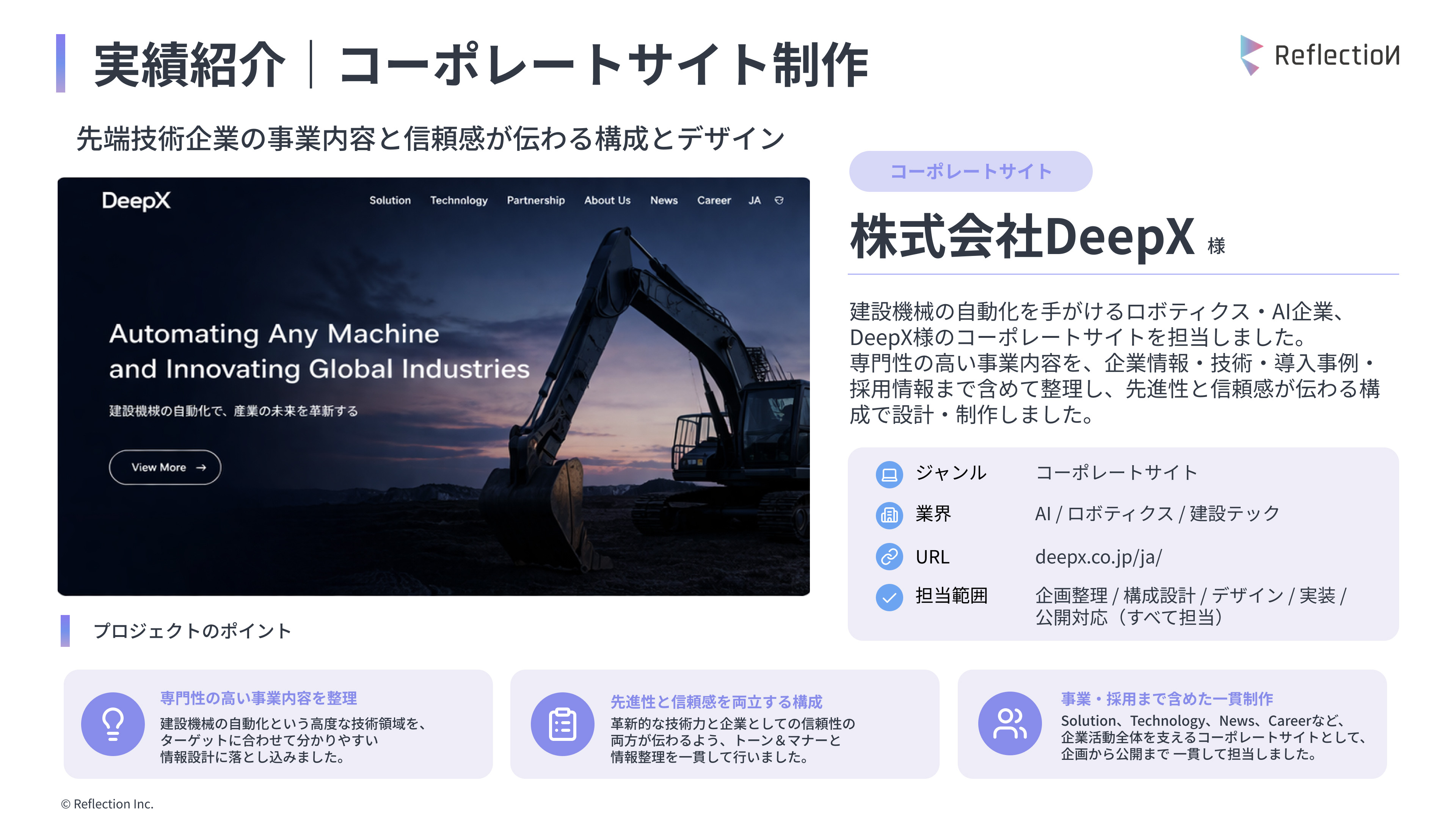 株式会社リフレクション - 株式会社リフレクション_会社案内 / Web支援サービス - {(5 + 1)}ページ目