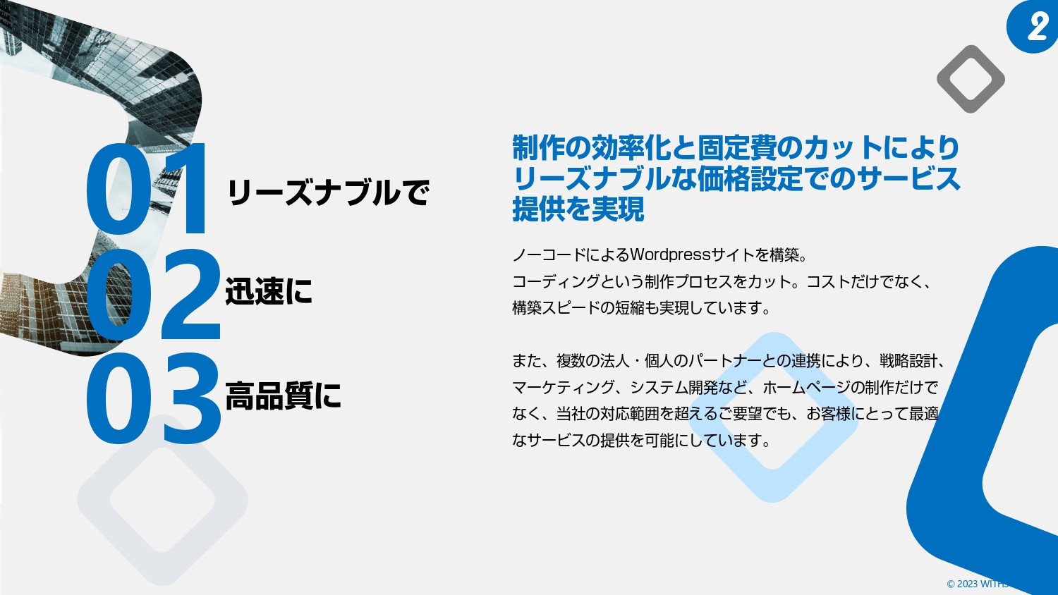 株式会社ウィズスタイル - 会社概要・サービス案内 - {(2 + 1)}ページ目
