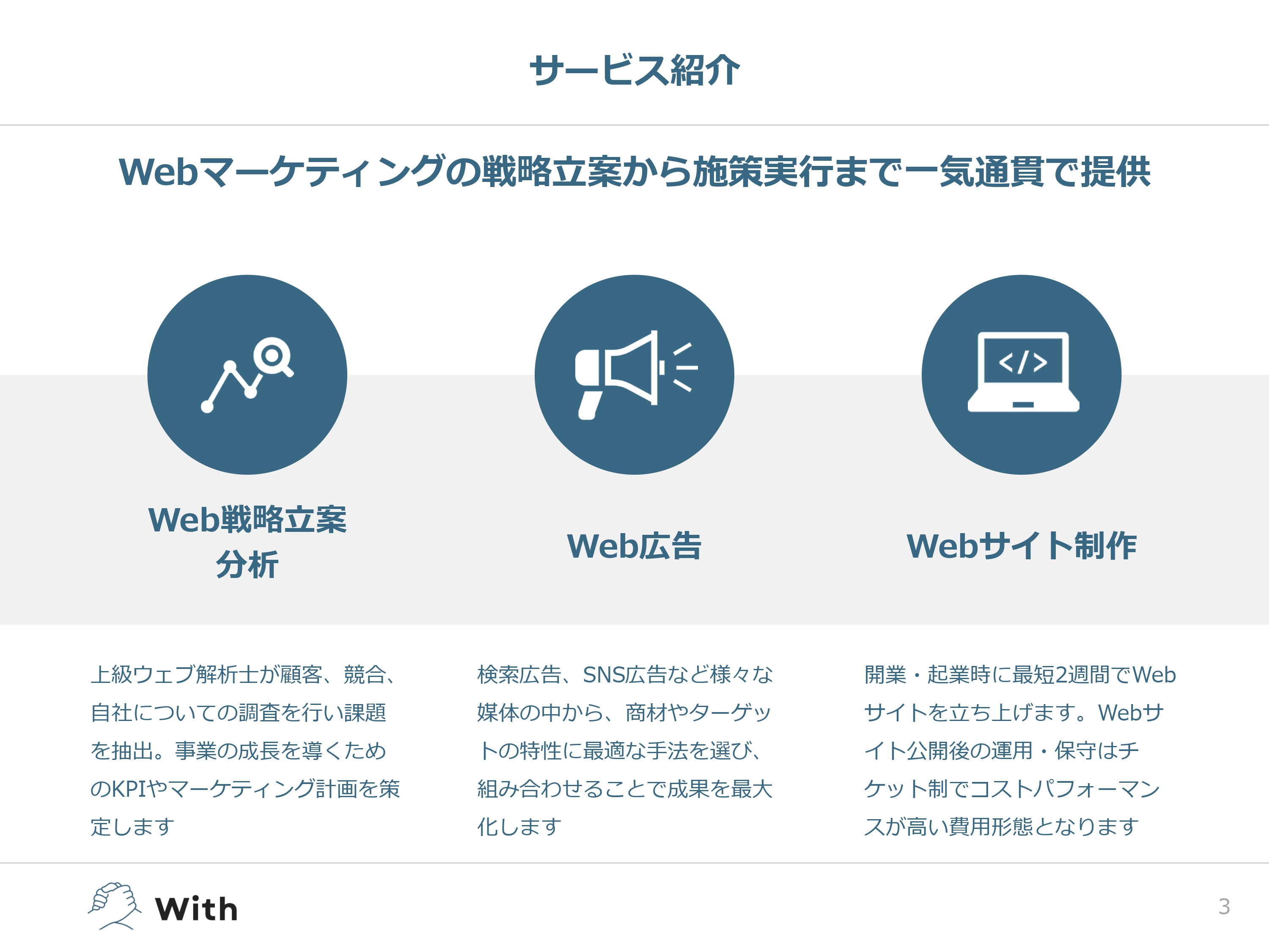 With - サービス案内 - {(3 + 1)}ページ目
