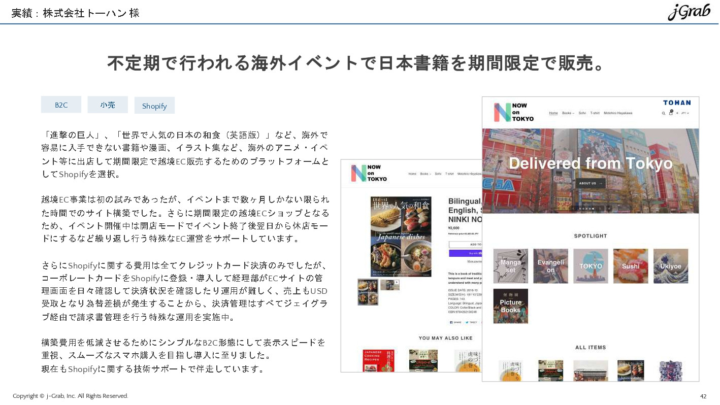 ジェイグラブ株式会社 - 越境EC概要資料 - {(41 + 1)}ページ目