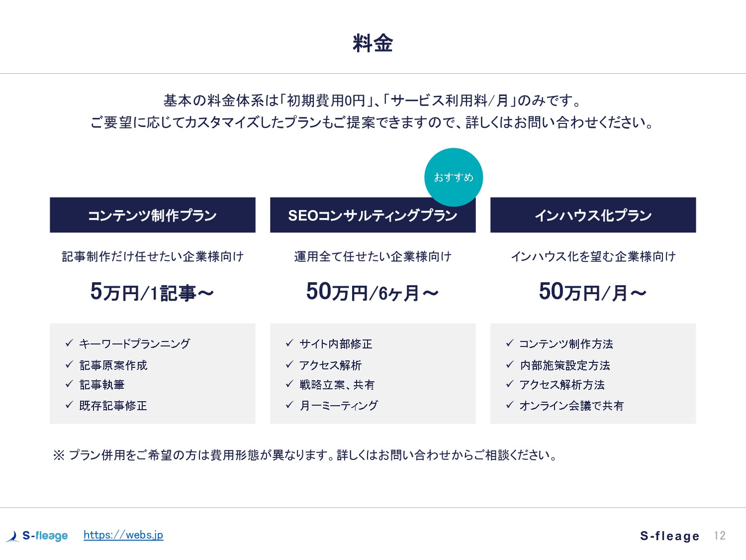 株式会社S-fleage - 株式会社S-fleage資料 - {(12 + 1)}ページ目
