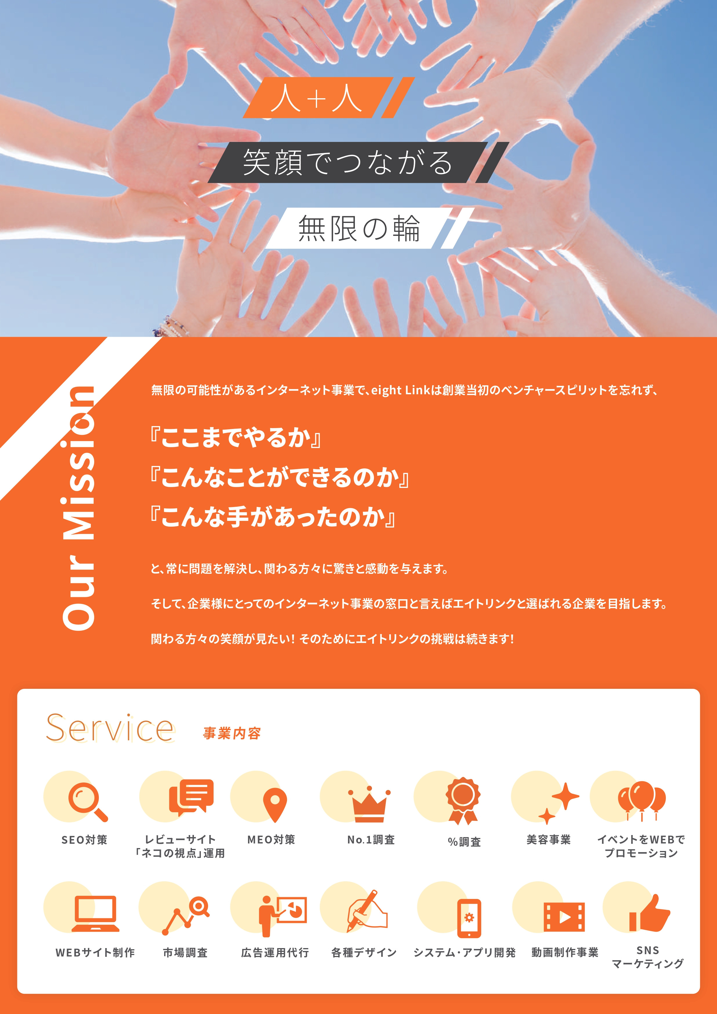 eight Link株式会社 - エイトリンク株式会社 パンフレット - {(1 + 1)}ページ目