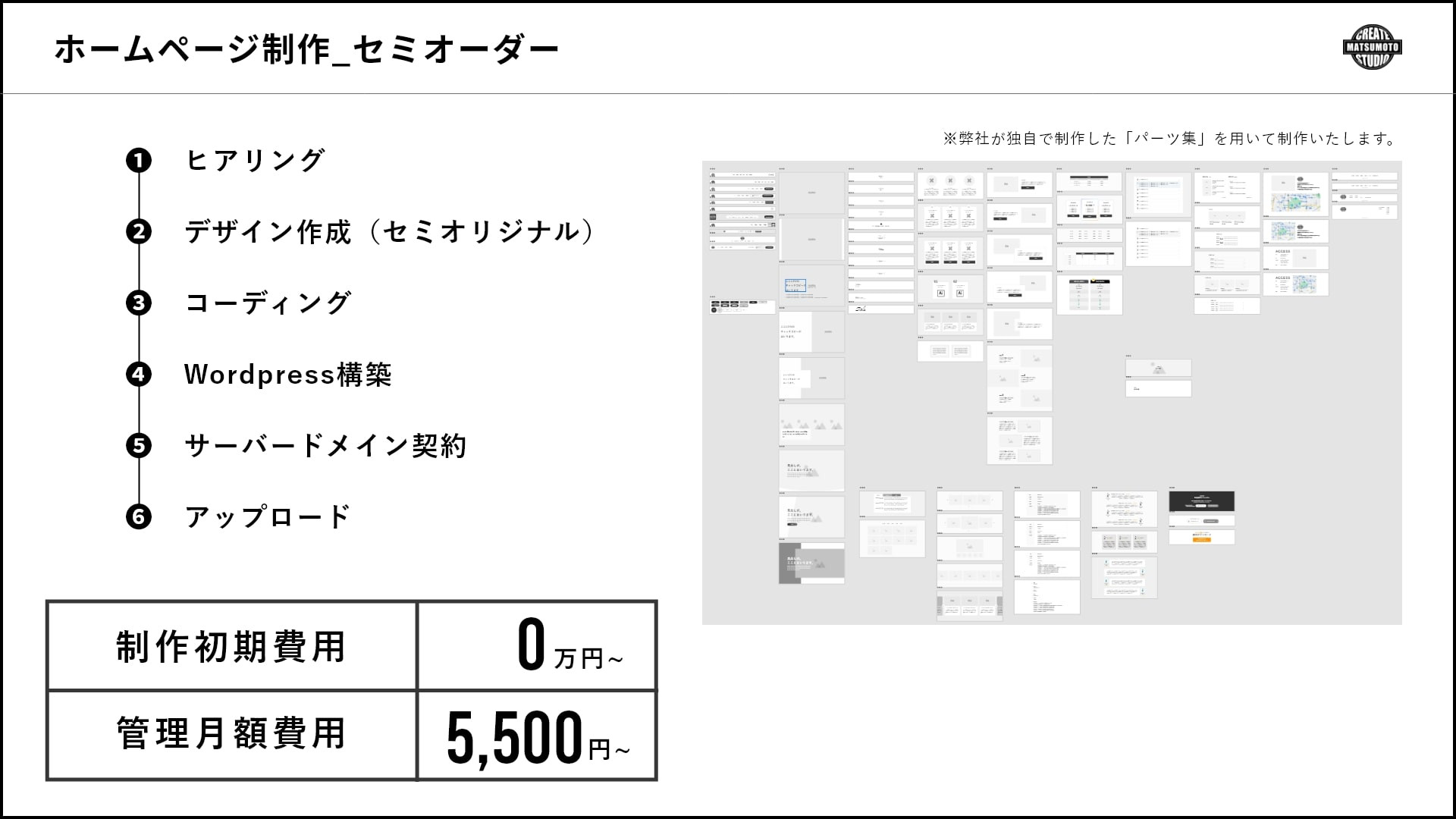 CREATE STUDIO MATSUMOTO - ホームページ制作資料 - {(10 + 1)}ページ目