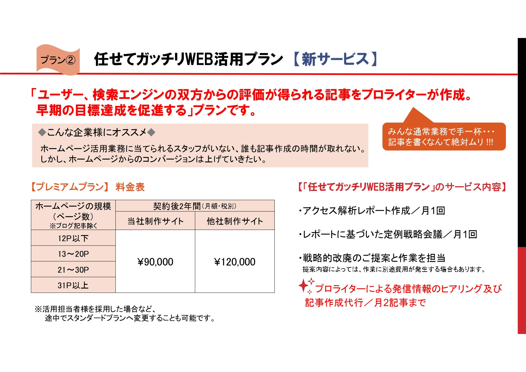 株式会社バーブワイヤー - ホームページで事業を何とかしたい「任せてガッチリホームページ活用プラン」 - {(6 + 1)}ページ目