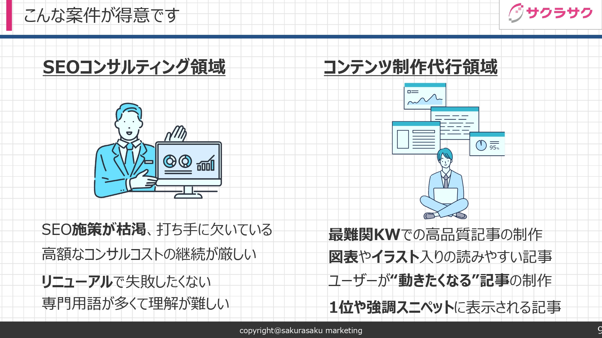 サクラサクマーケティング株式会社 - SEOコンサルティング資料 - {(8 + 1)}ページ目