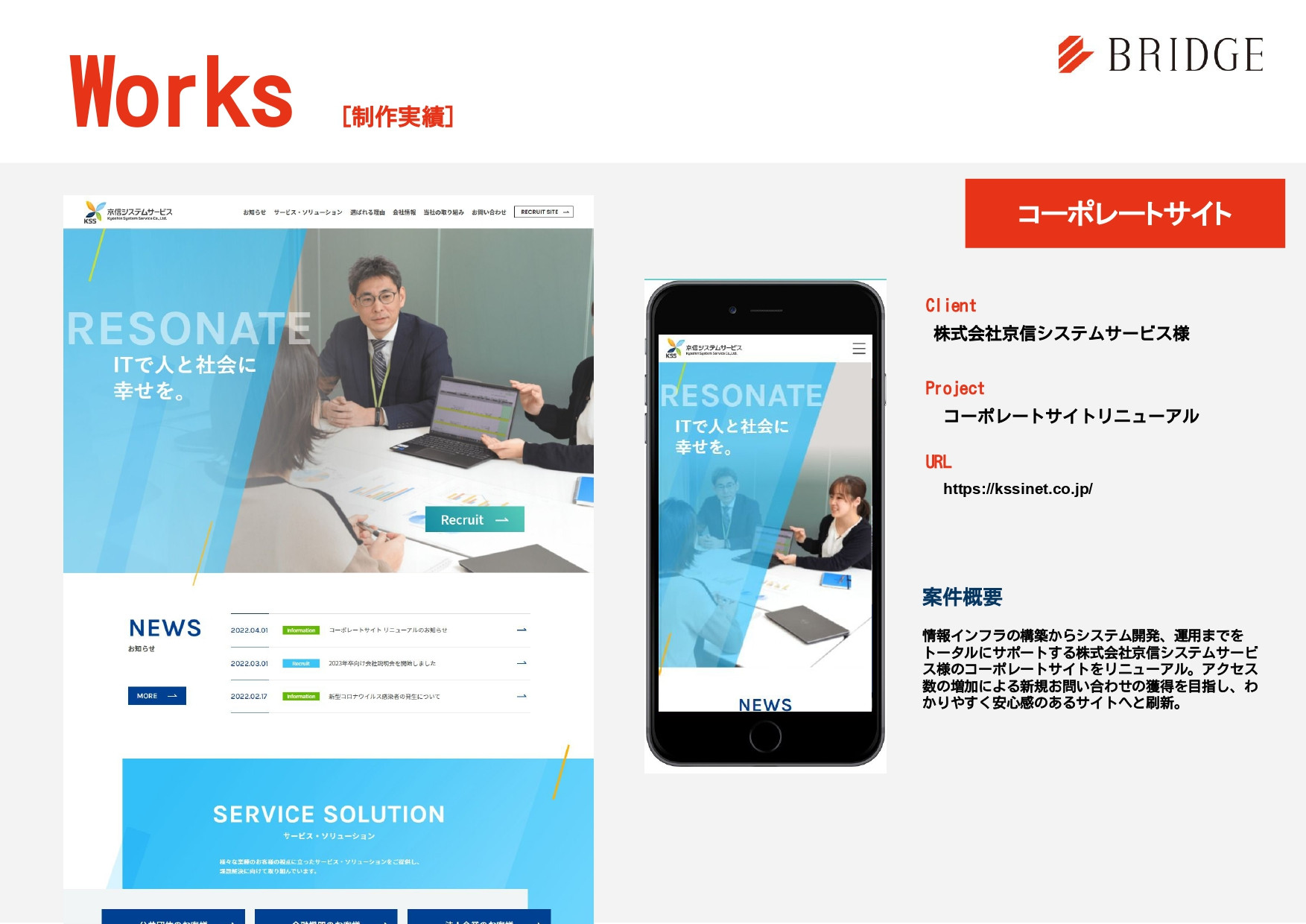 株式会社ブリッジコーポレーション - 実績紹介 - {(15 + 1)}ページ目