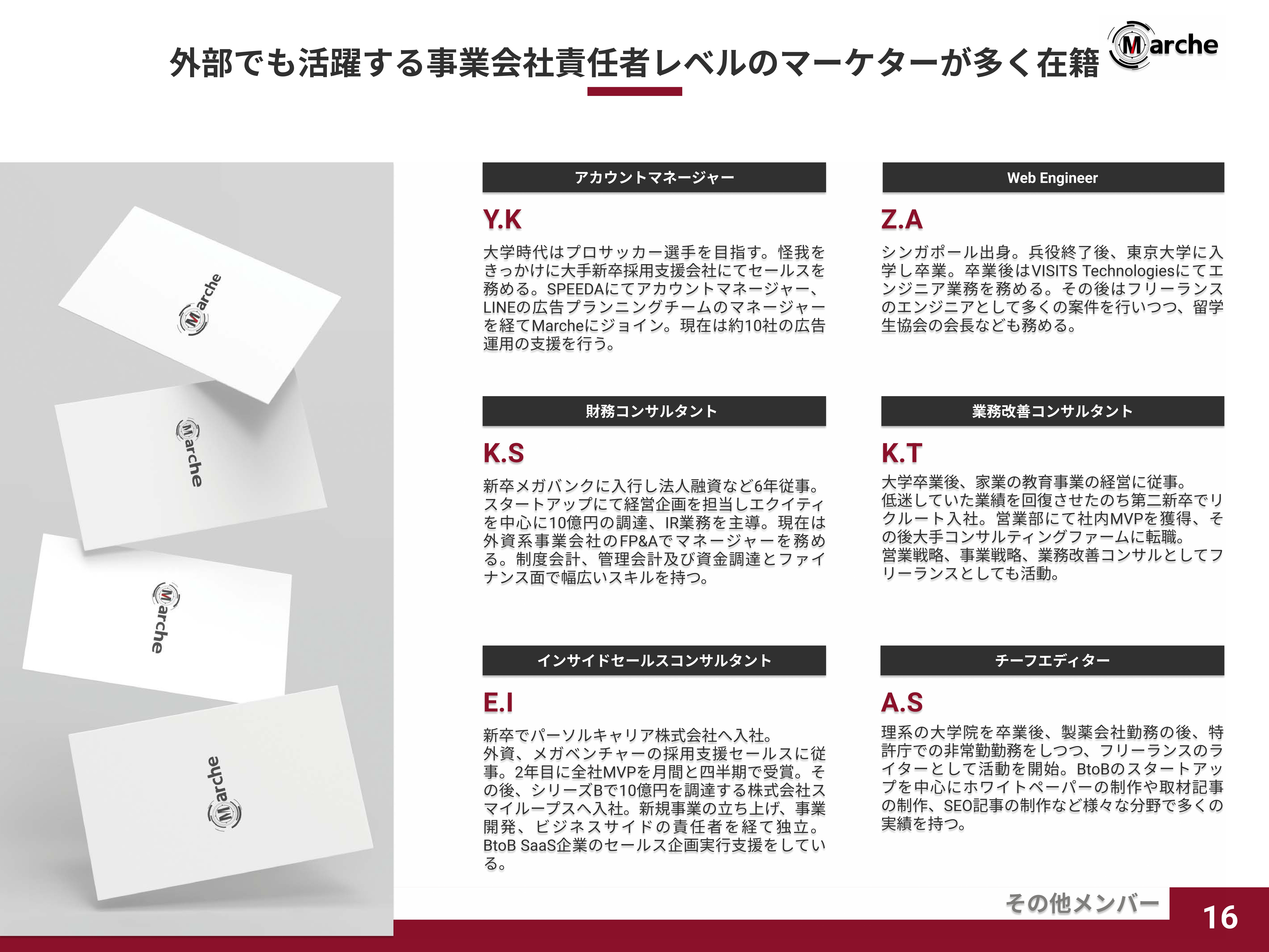 Marche株式会社 - 会社概要資料 - {(15 + 1)}ページ目