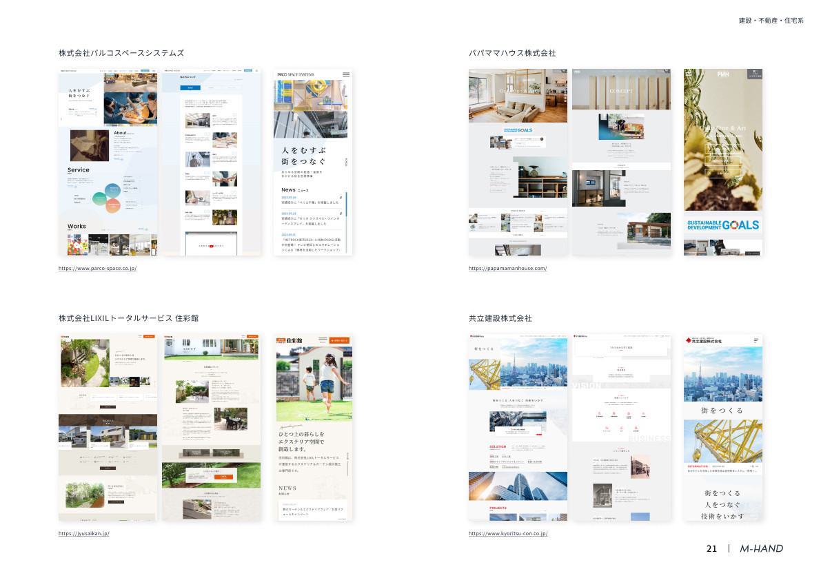 株式会社エムハンド - 会社案内 - {(21 + 1)}ページ目