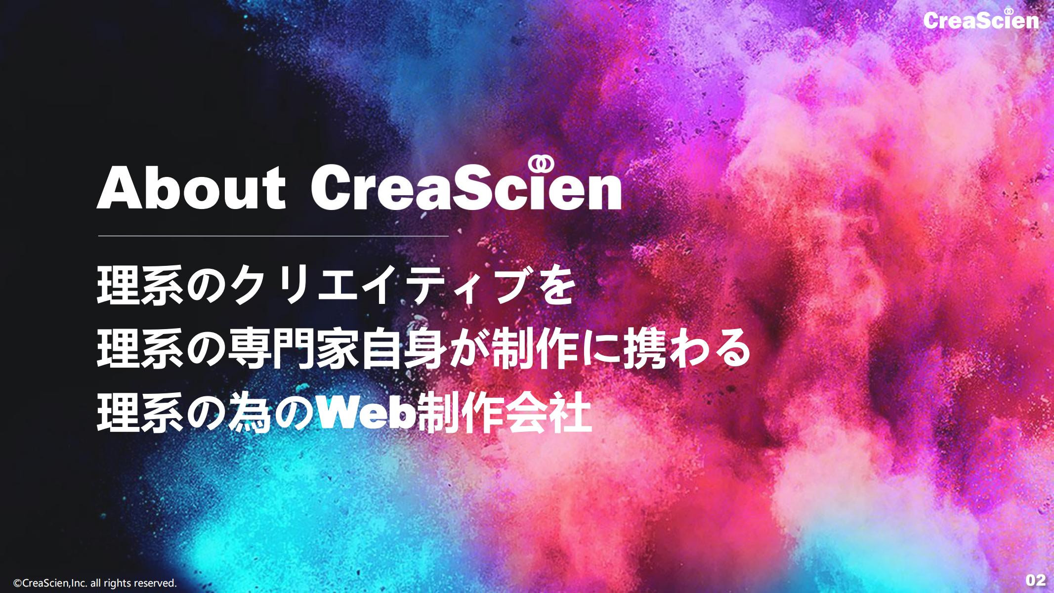 株式会社クリエイサイエン - 会社案内 - {(1 + 1)}ページ目