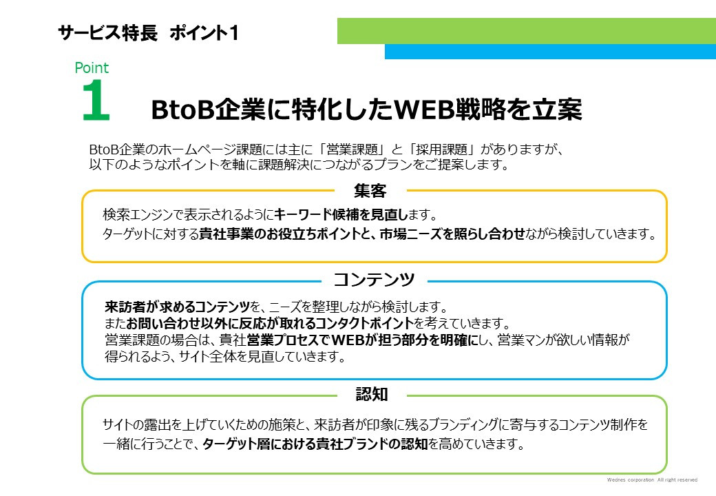 株式会社ウエンズ - BtoBWEB制作サービスご案内 - {(2 + 1)}ページ目